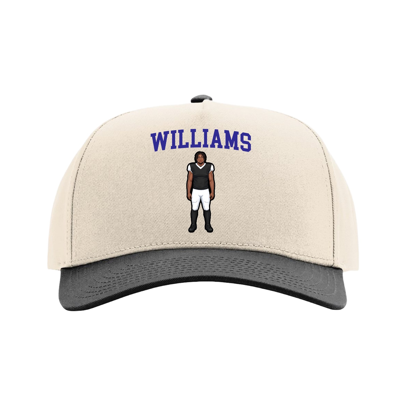 Full Fabric Five-Panel Champ Cap — Shirsey in Cream/Black