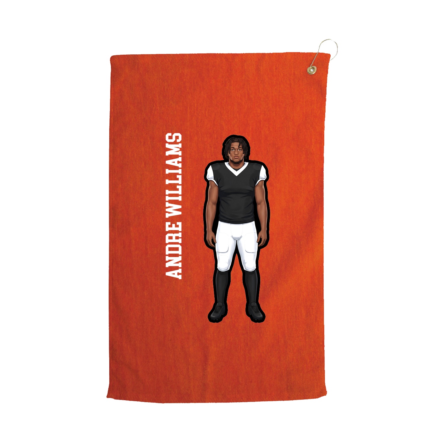 Golf Towel — Name Vertical in Orange