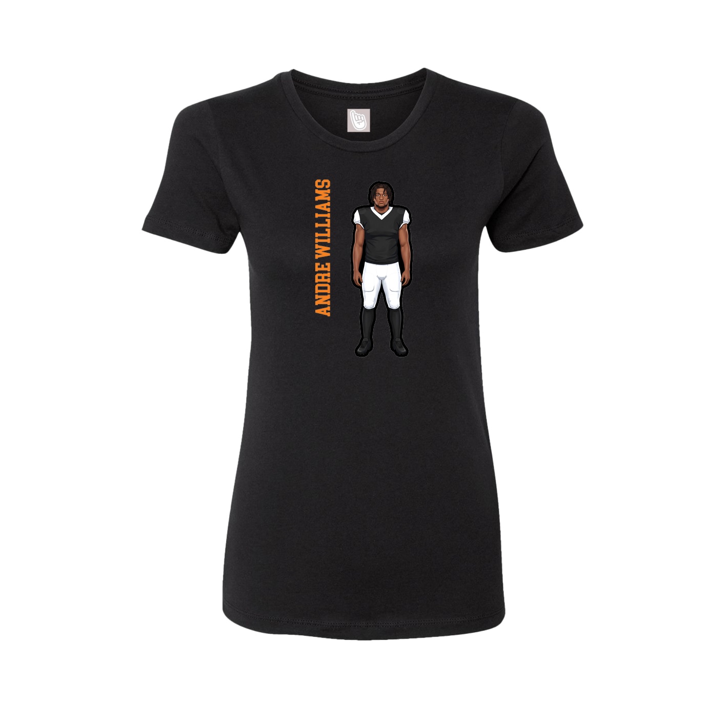 Fitted Women's Tee — Name Vertical in Black