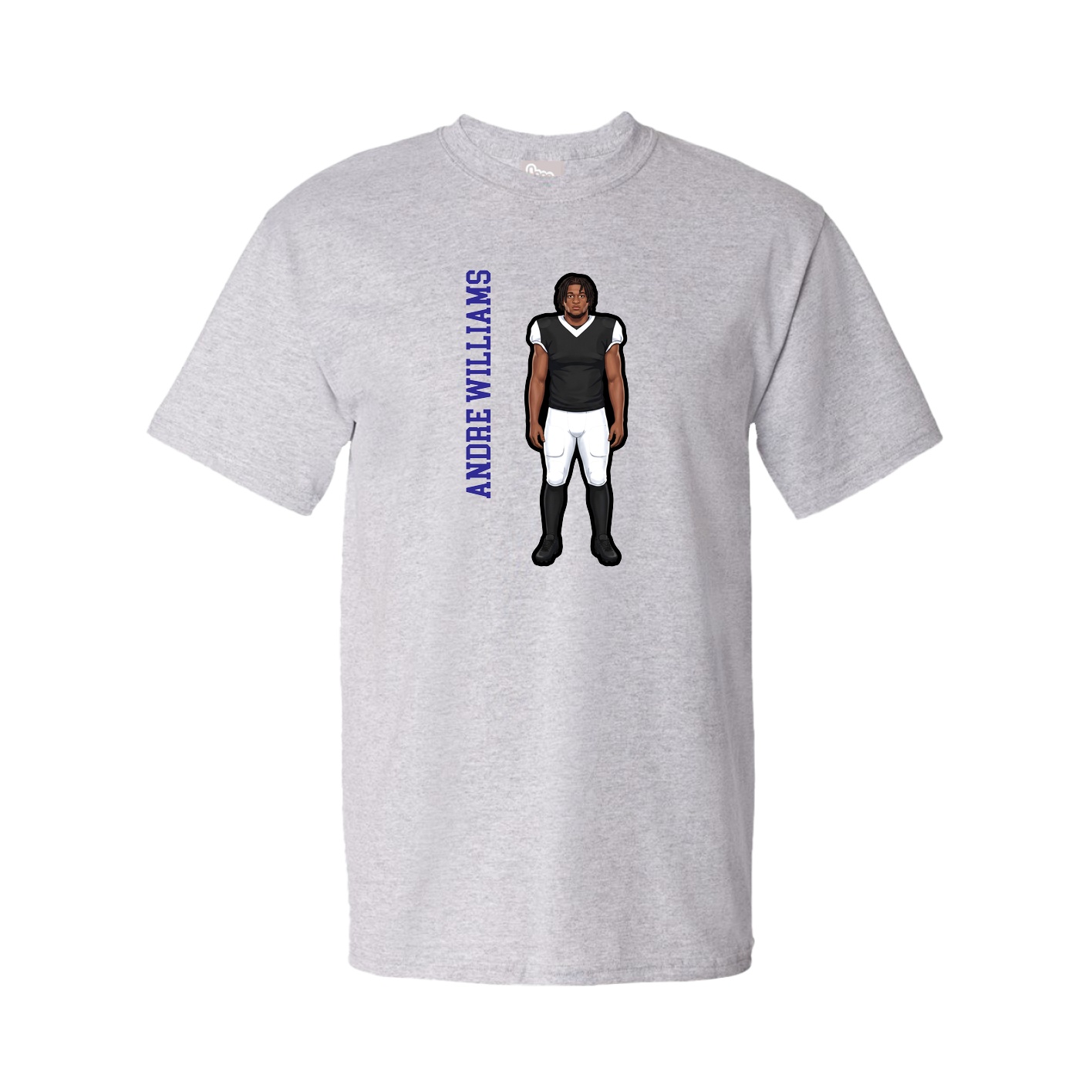 Youth Tee — Name Vertical in Grey