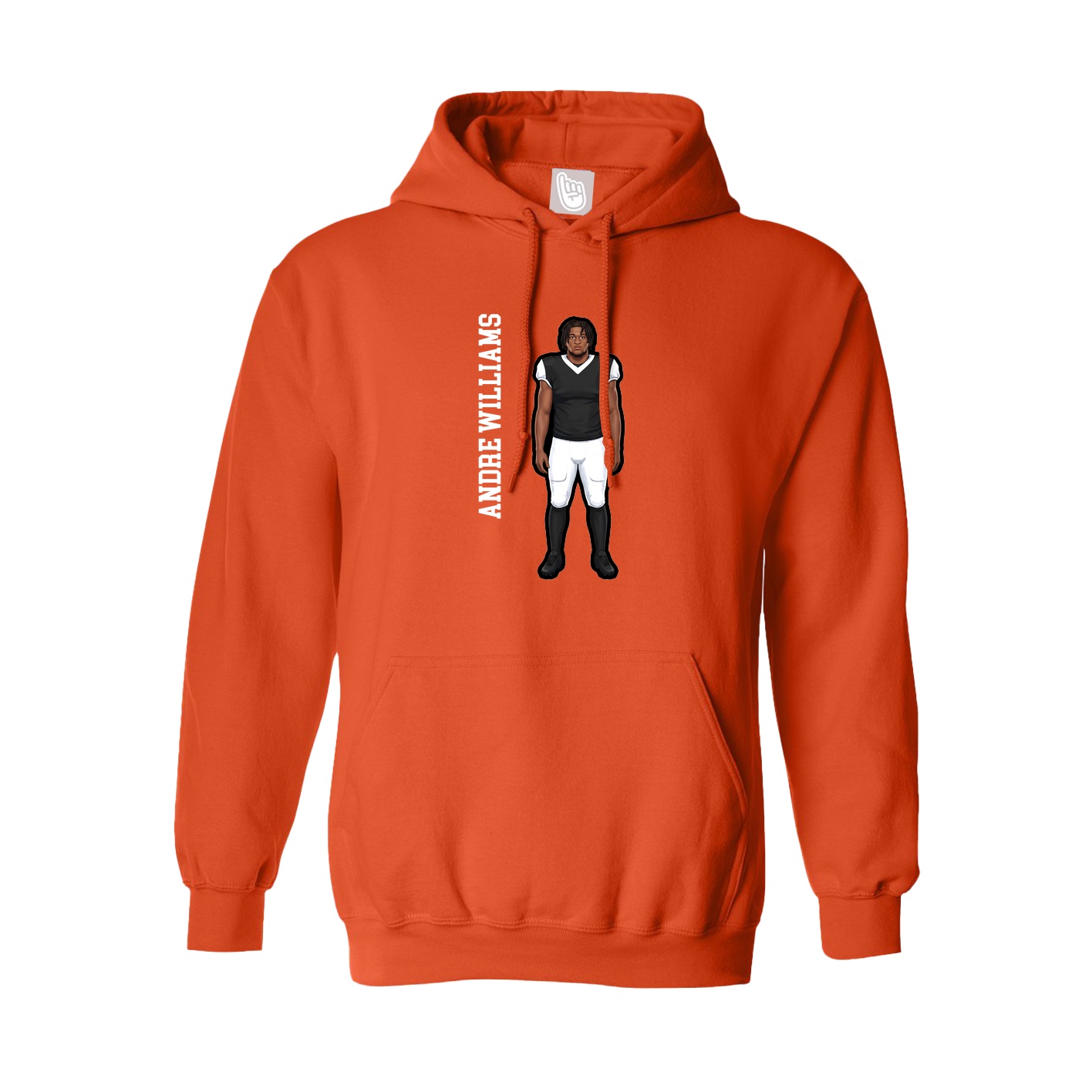 Hoodie — Name Vertical in Orange