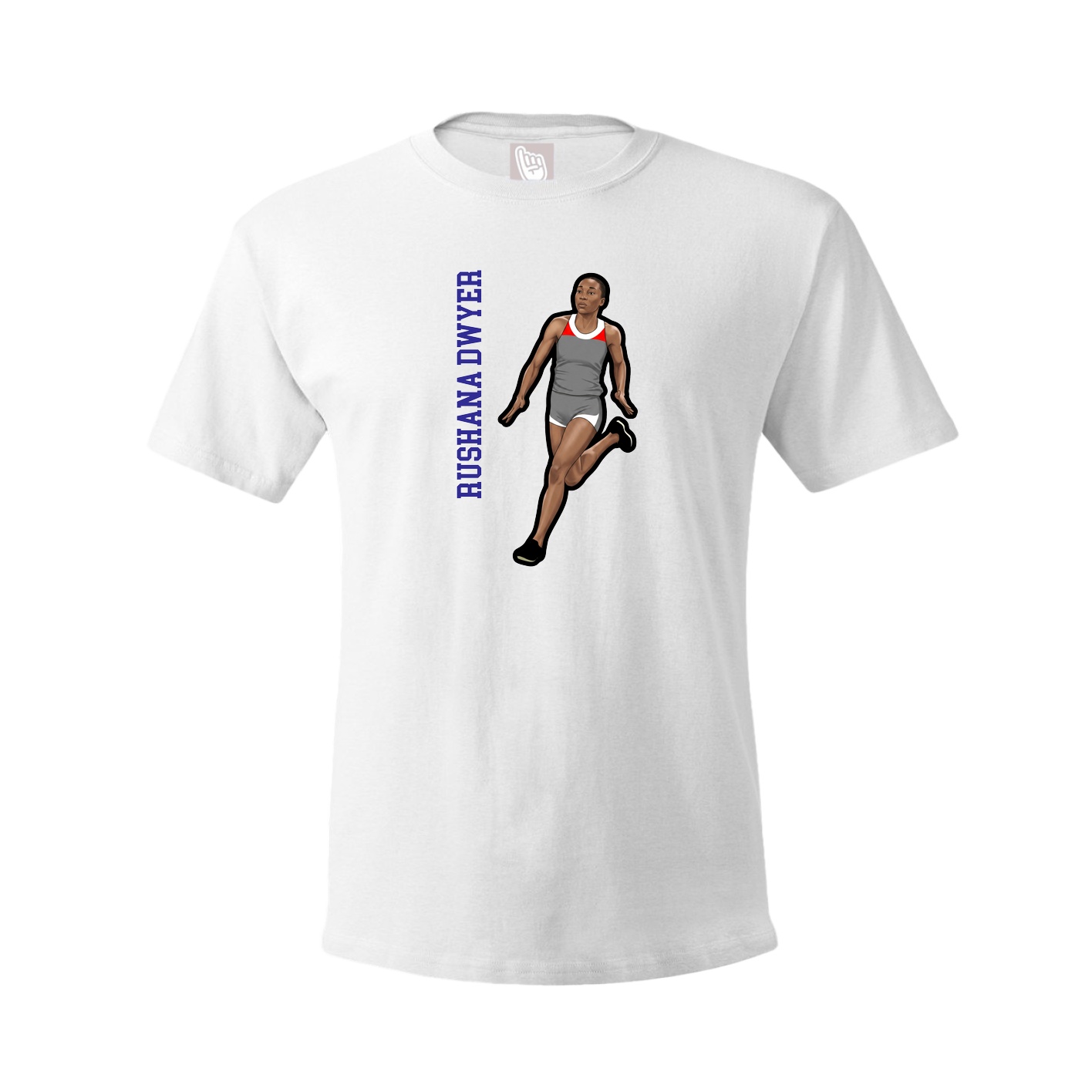 Tee — Name Vertical in White