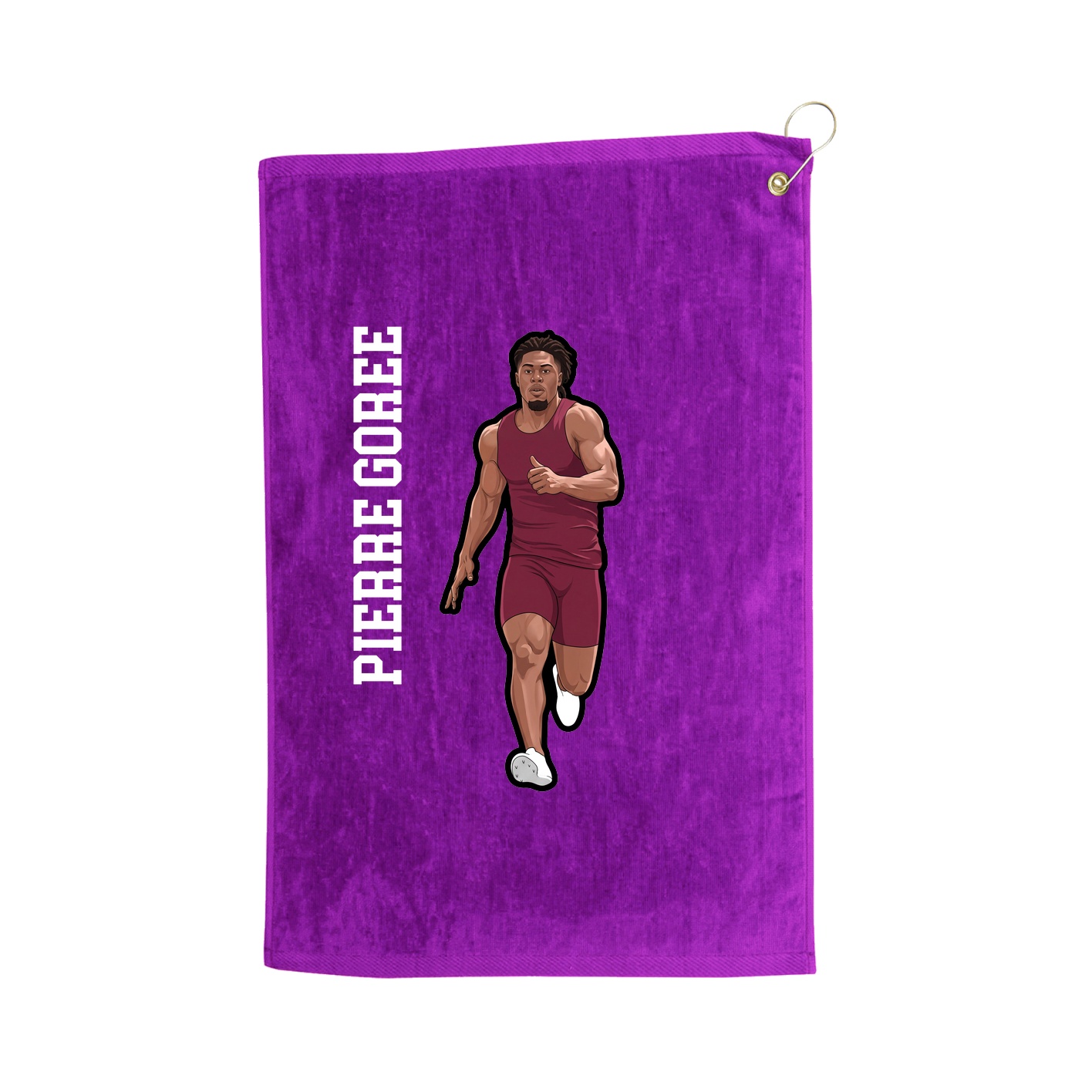 Golf Towel — Name Vertical in Purple
