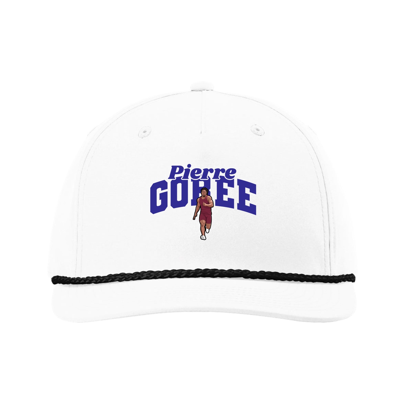 Five-Panel Classic Rope Cap — Signature Arch in White