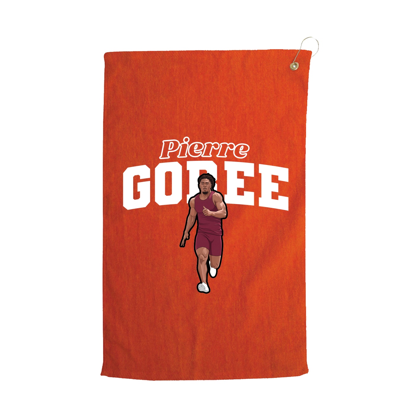 Golf Towel — Name Arch in Orange