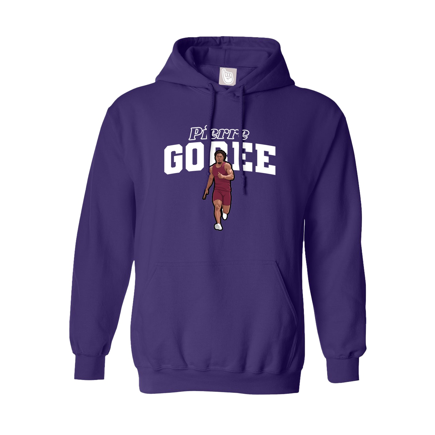 Youth Hoodie — Name Arch in Purple