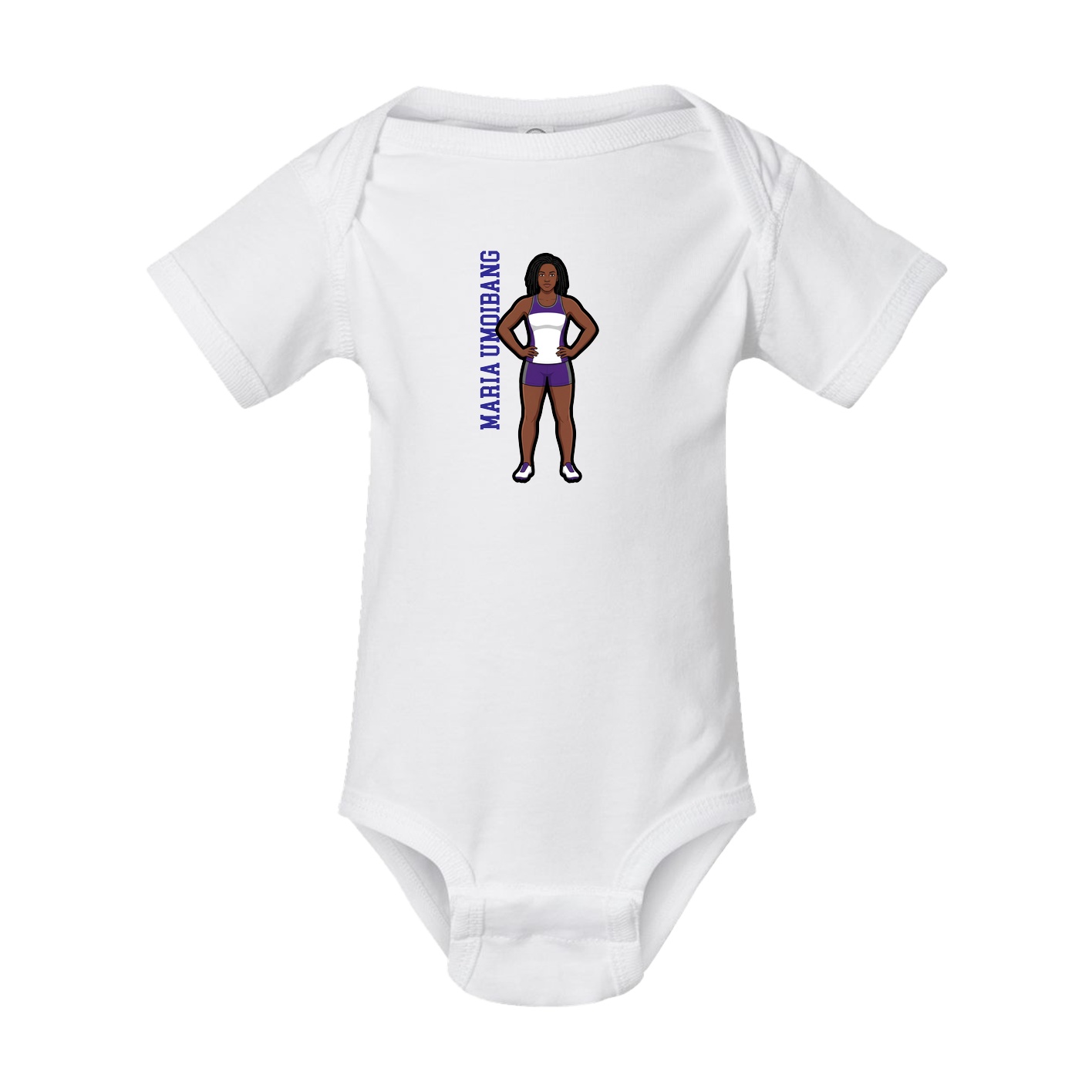 Baby Onesie — Name Vertical in White