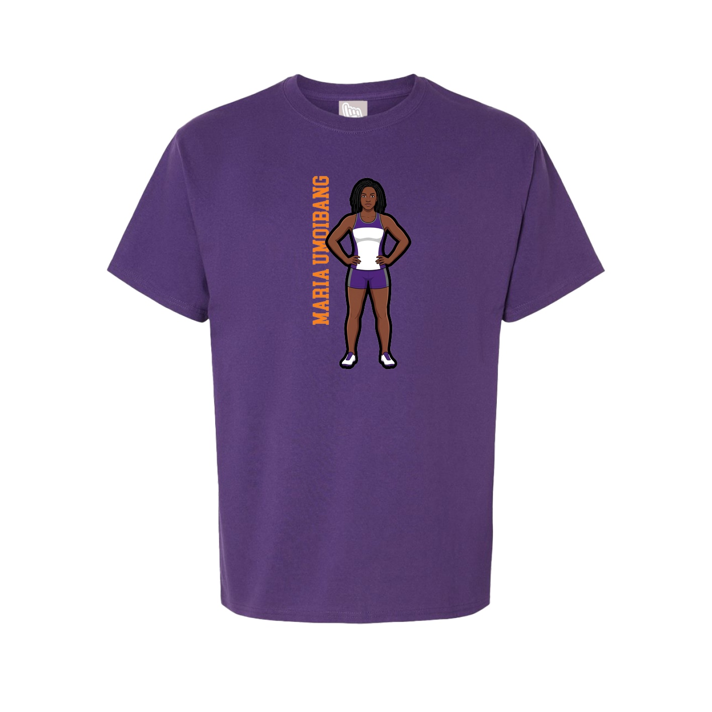 Youth Tee — Name Vertical in Purple