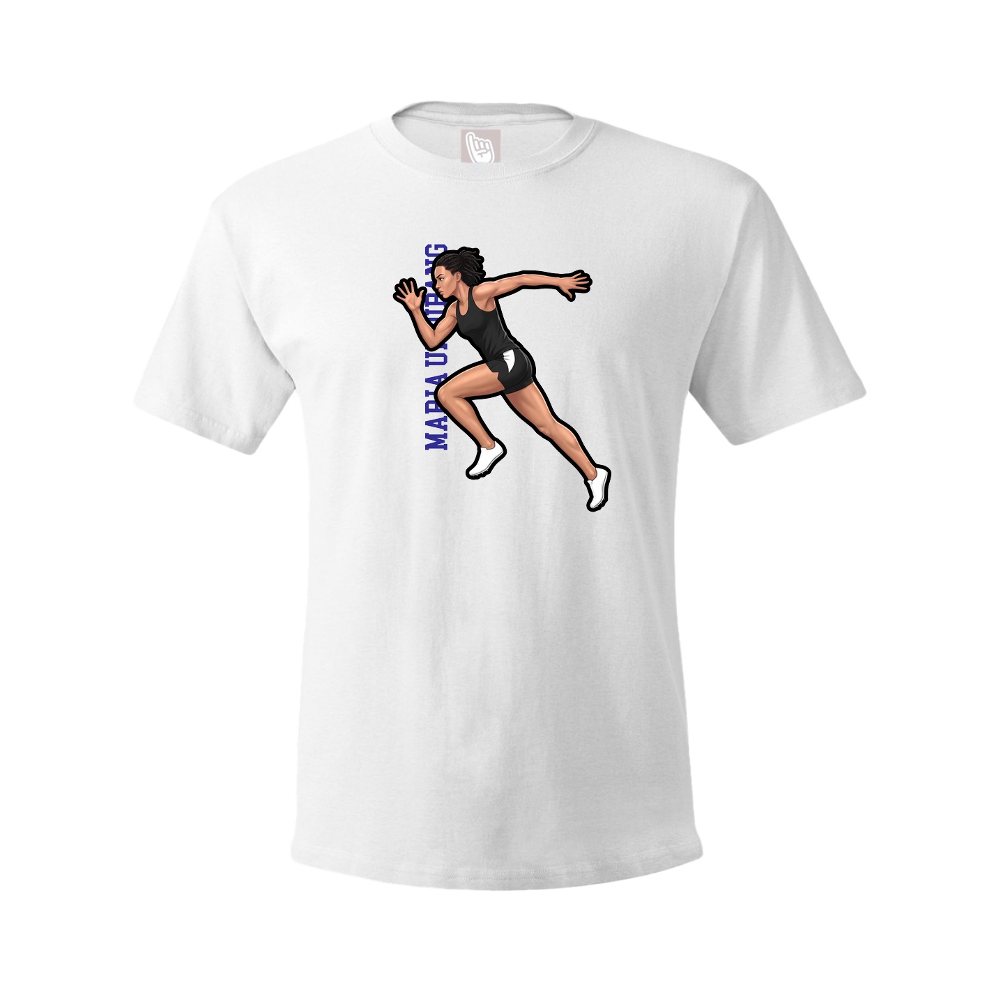 Tee — Name Vertical in White