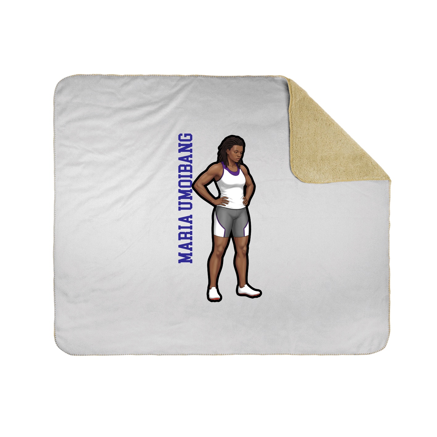 Throw Blanket — Name Vertical in White