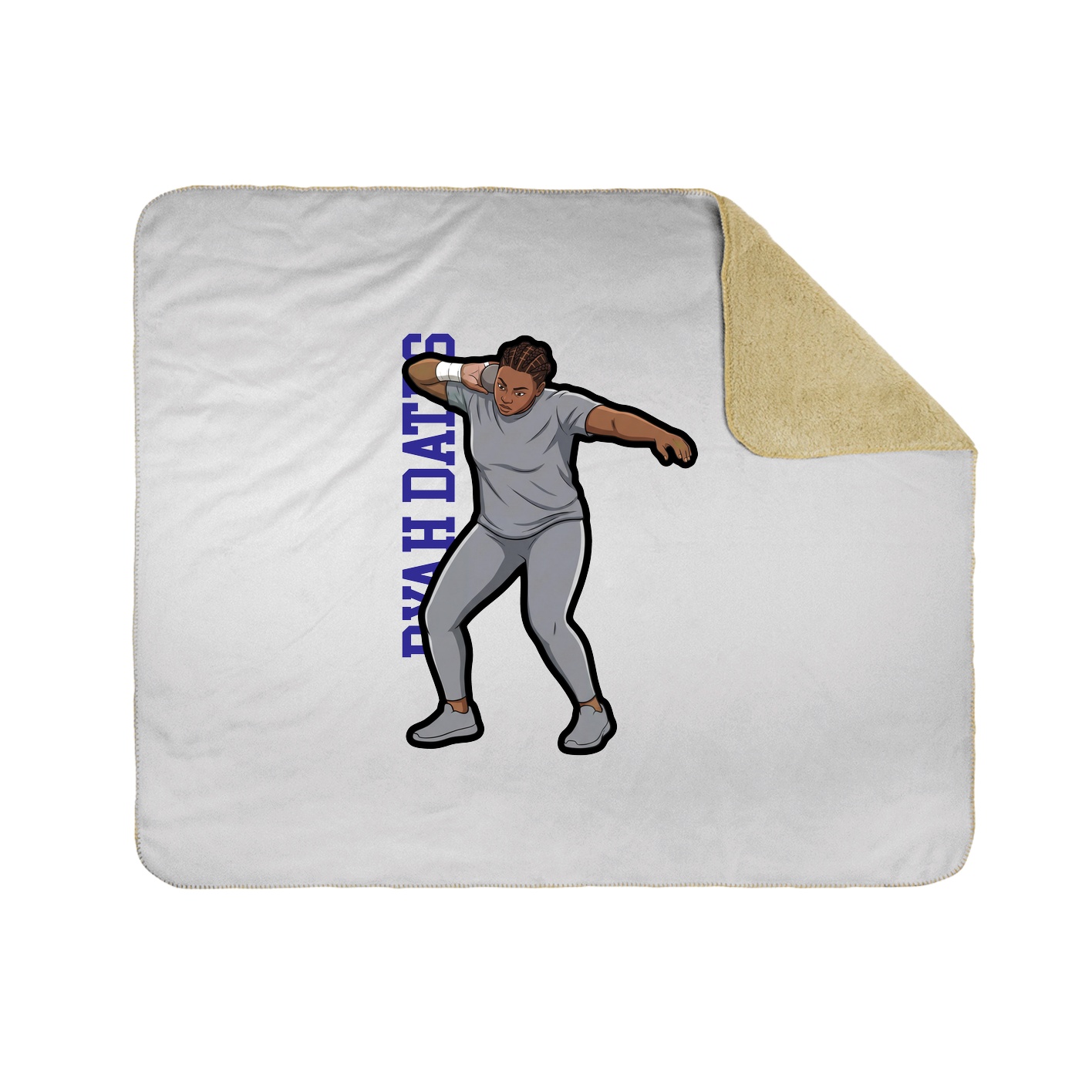 Throw Blanket — Name Vertical in White