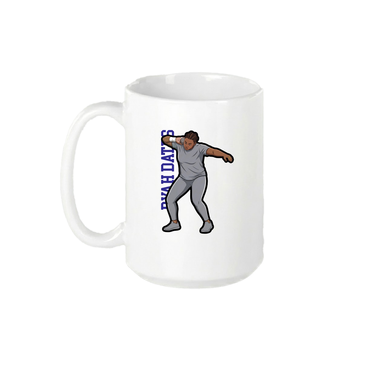 15oz Coffee Mug — Name Vertical in White