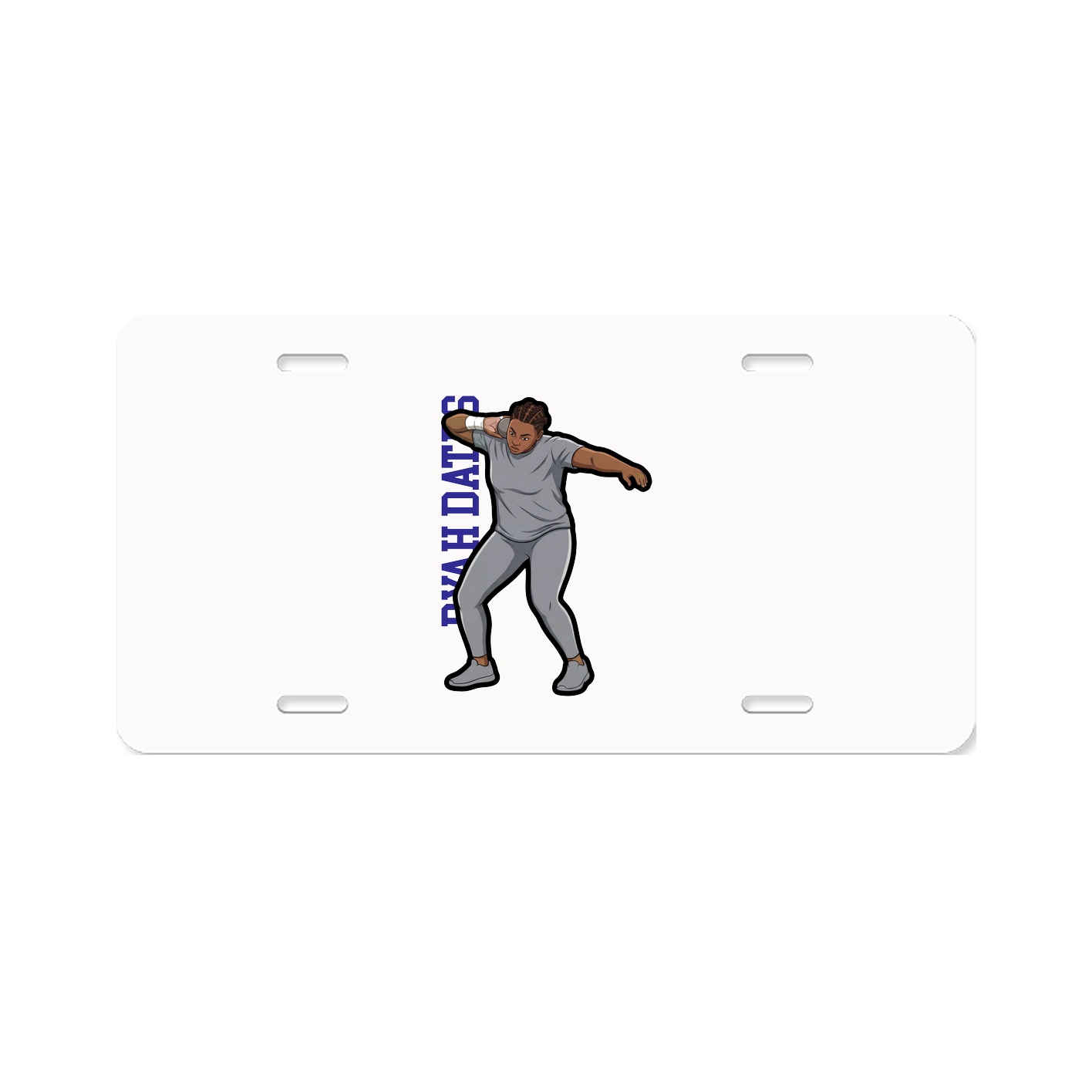 License Plate — Name Vertical in Classic