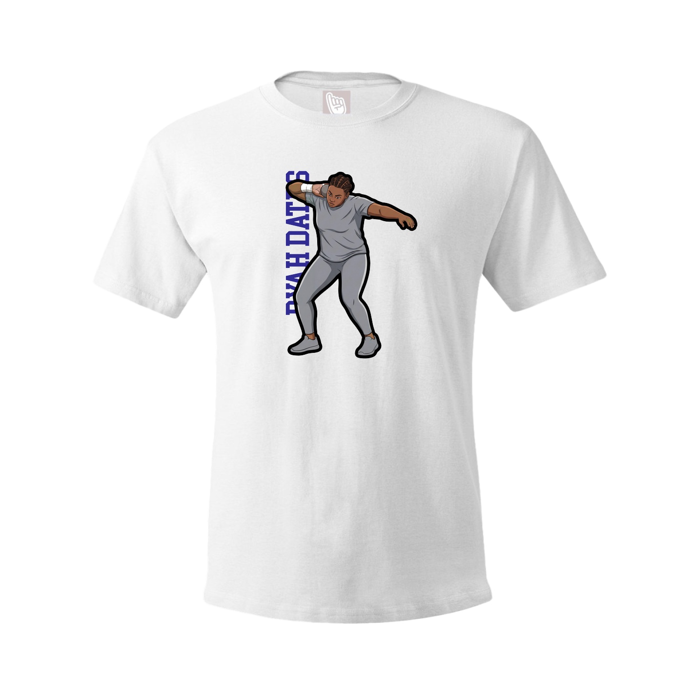 Youth Tee — Name Vertical in White