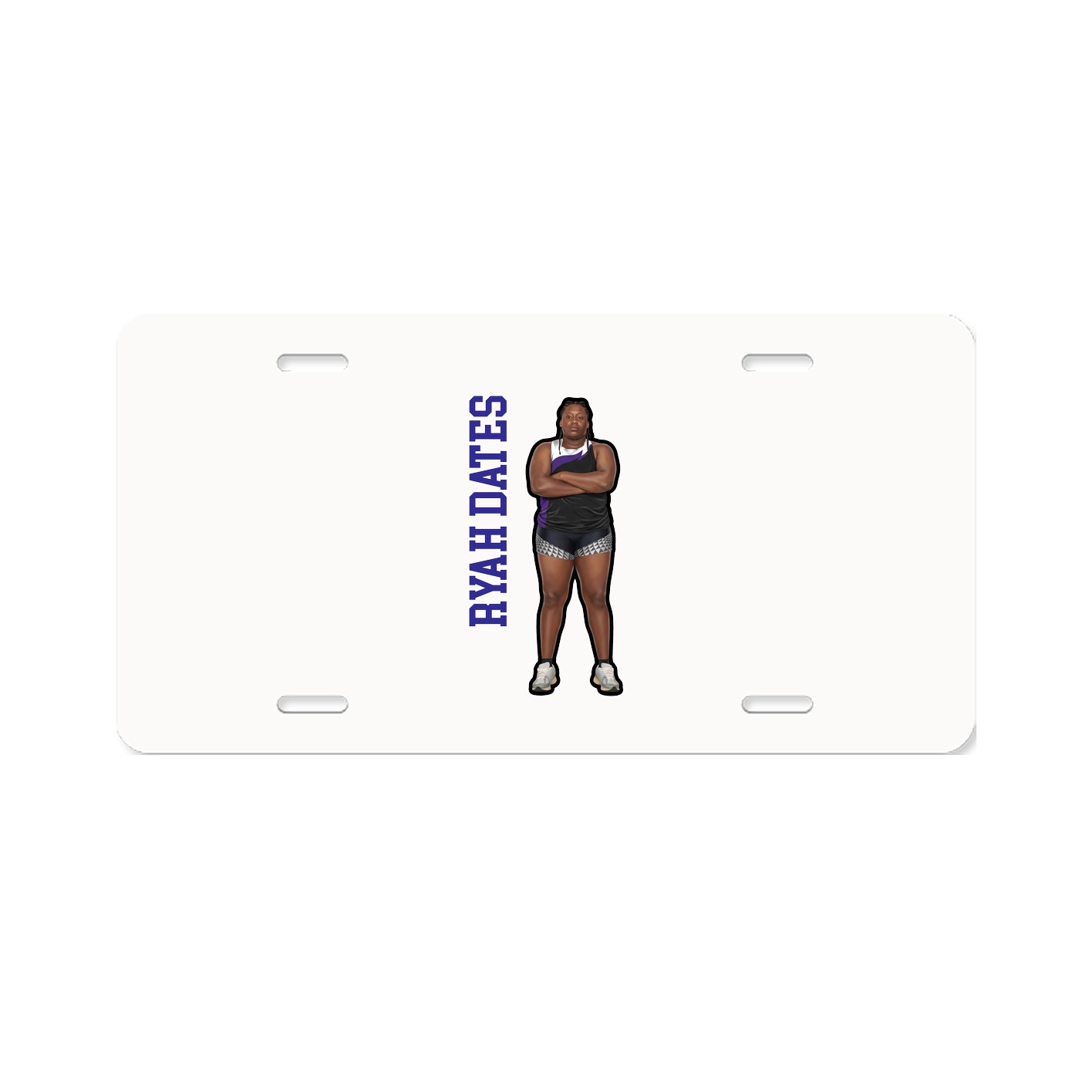 License Plate — Name Vertical in Classic