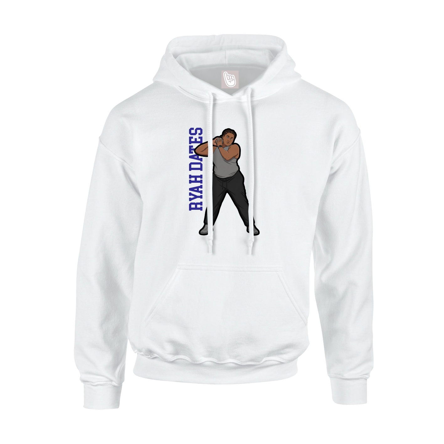 Youth Hoodie — Name Vertical in White