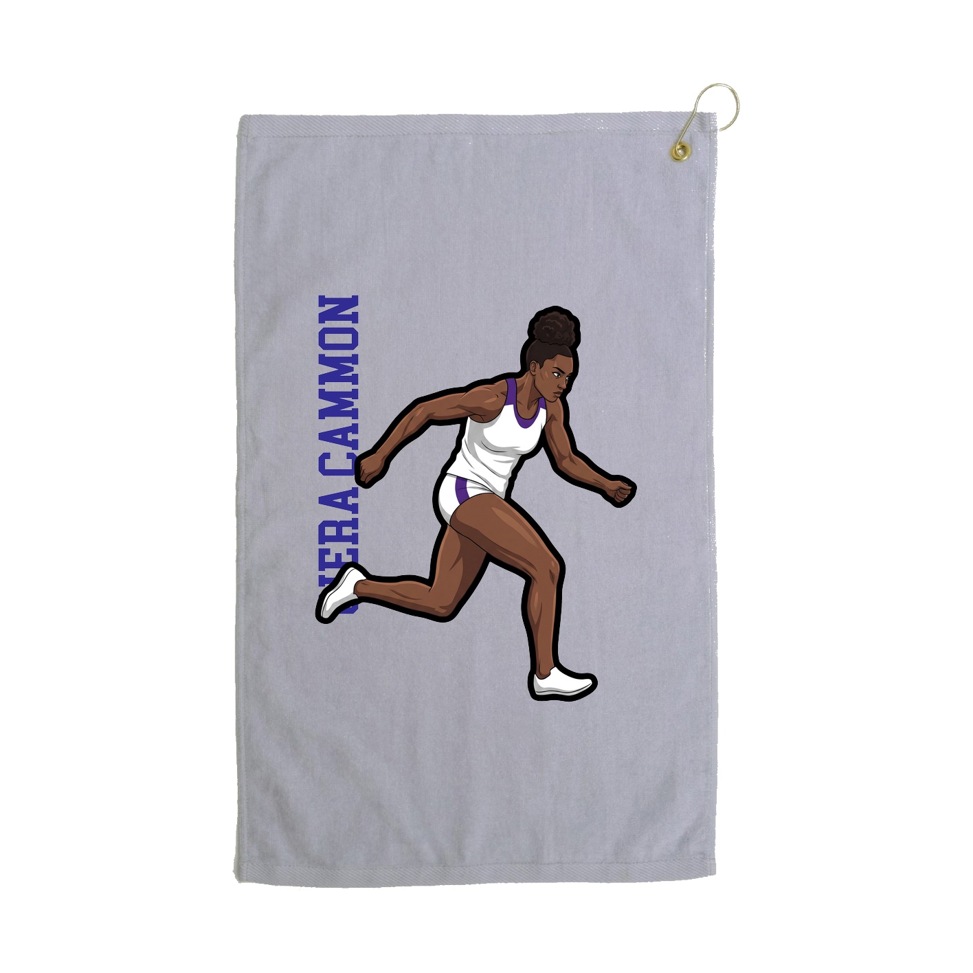 Golf Towel — Name Vertical in Grey