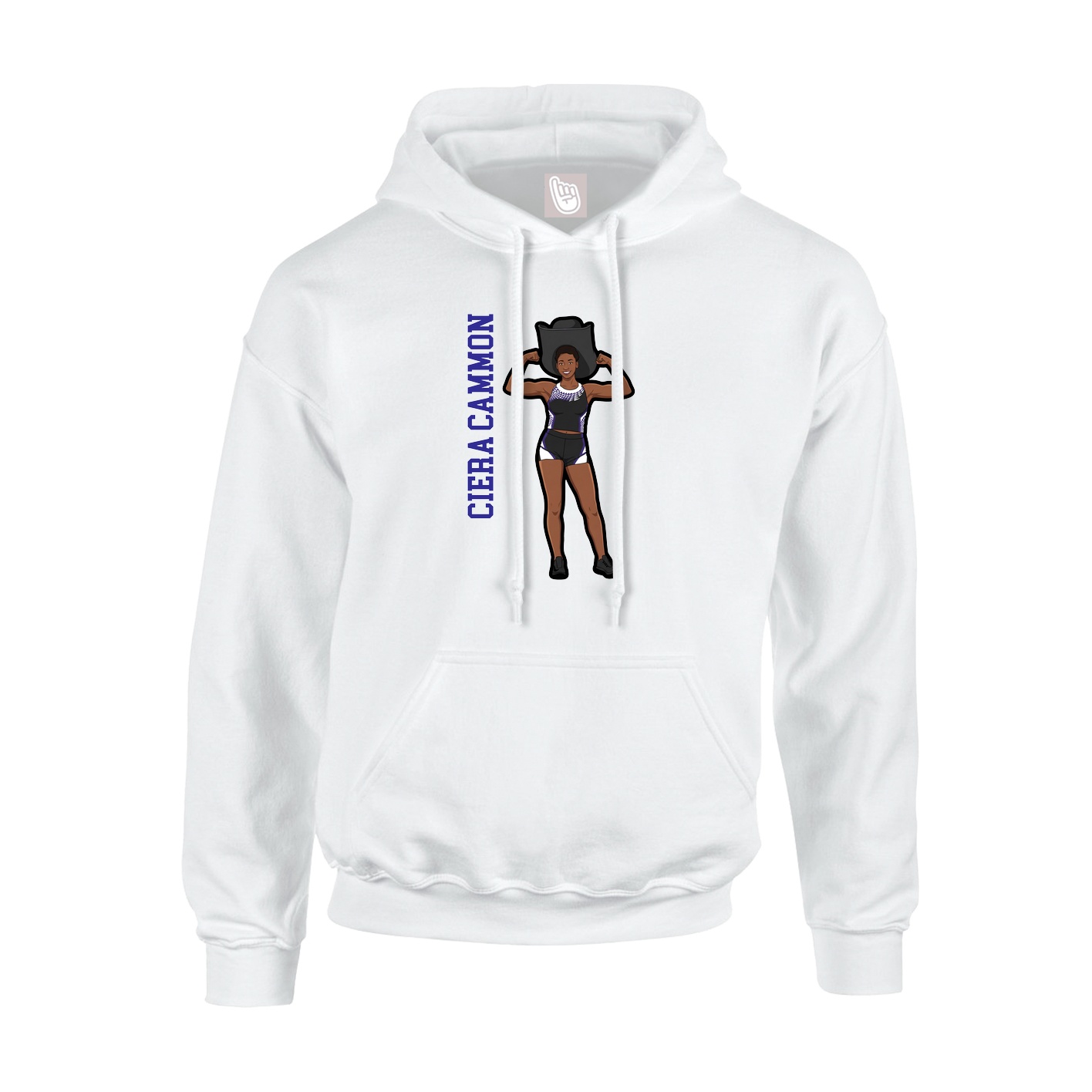 Hoodie — Name Vertical in White