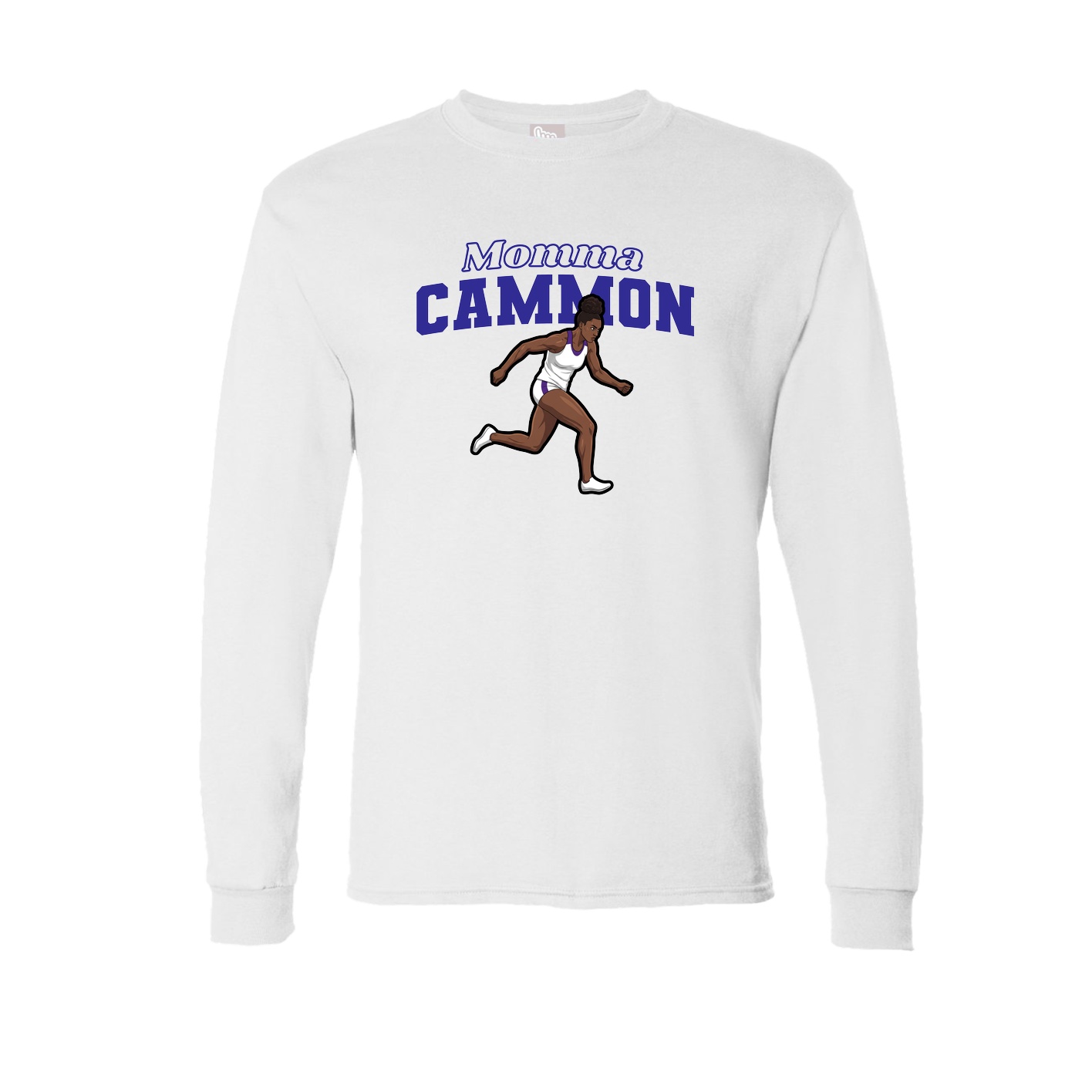 Long Sleeve Tee — Mothers Day Block in White