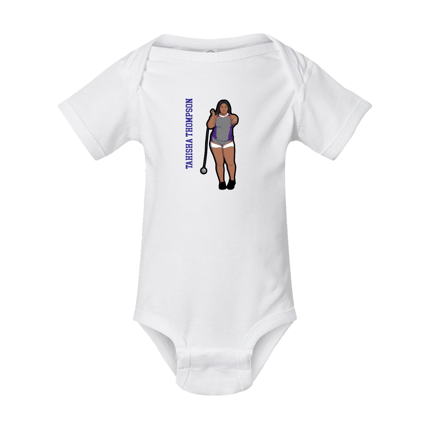 Baby Onesie — Name Vertical in White