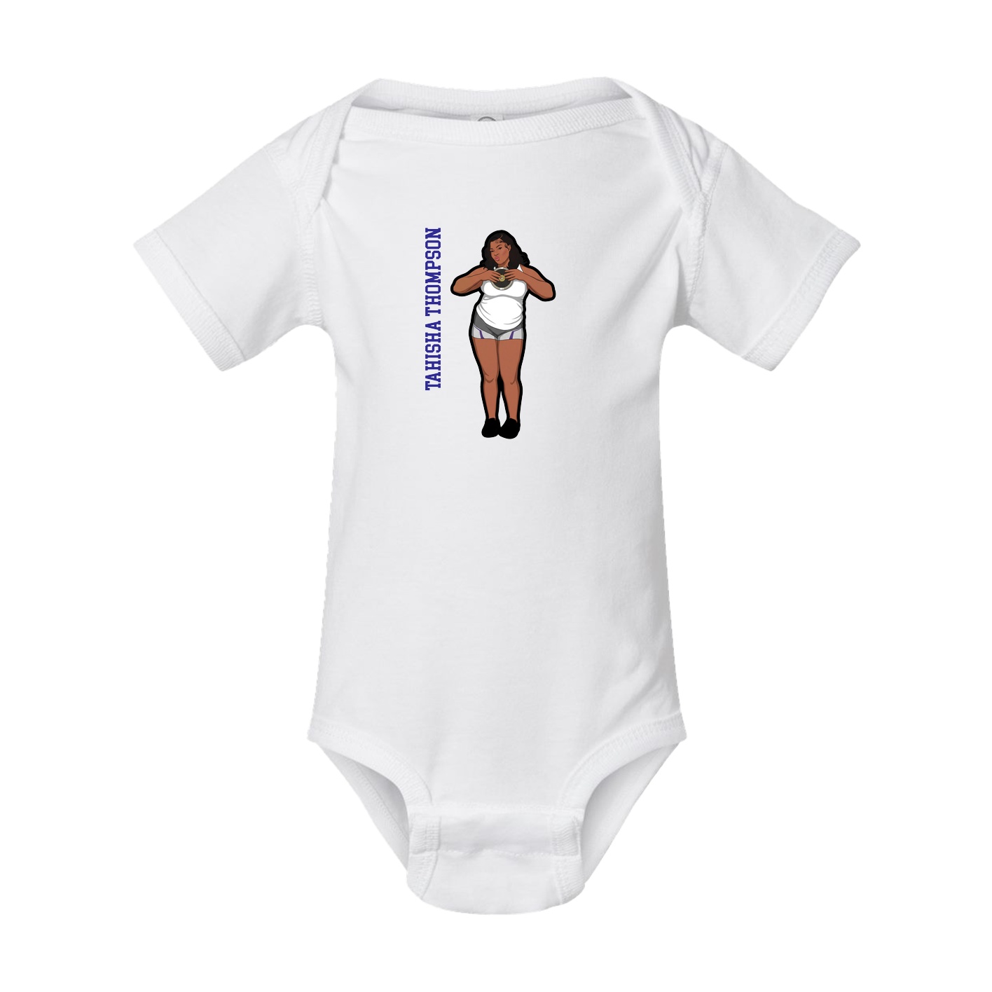 Baby Onesie — Name Vertical in White