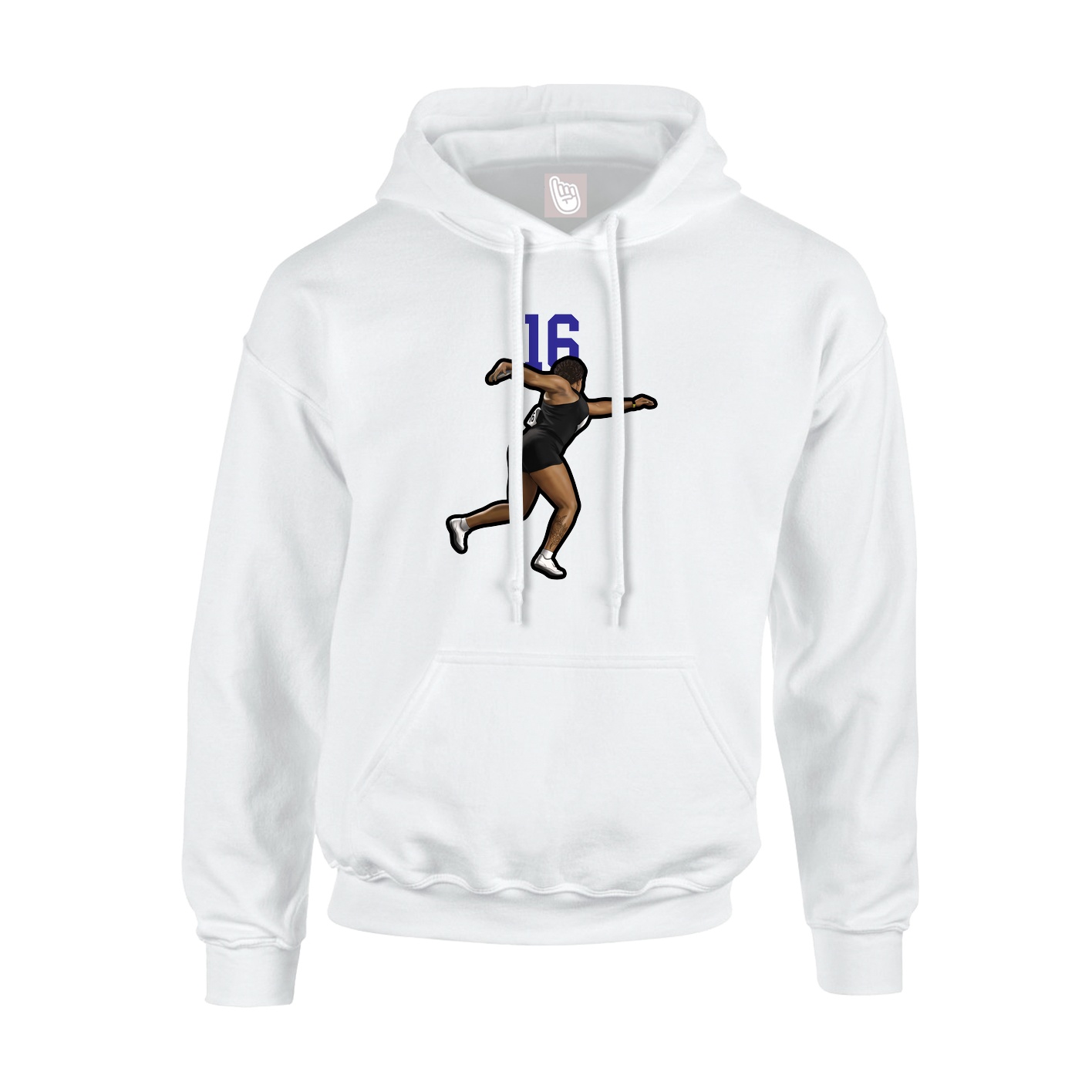 Youth Hoodie — Number Top in White