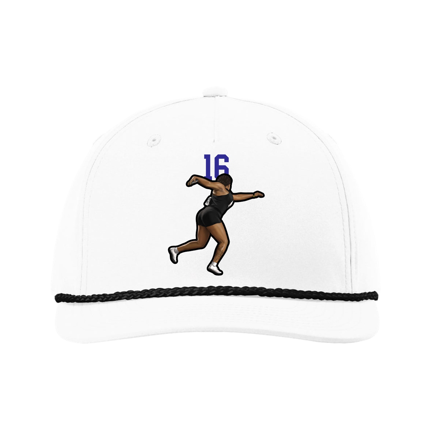 Five-Panel Classic Rope Cap — Number Top in White
