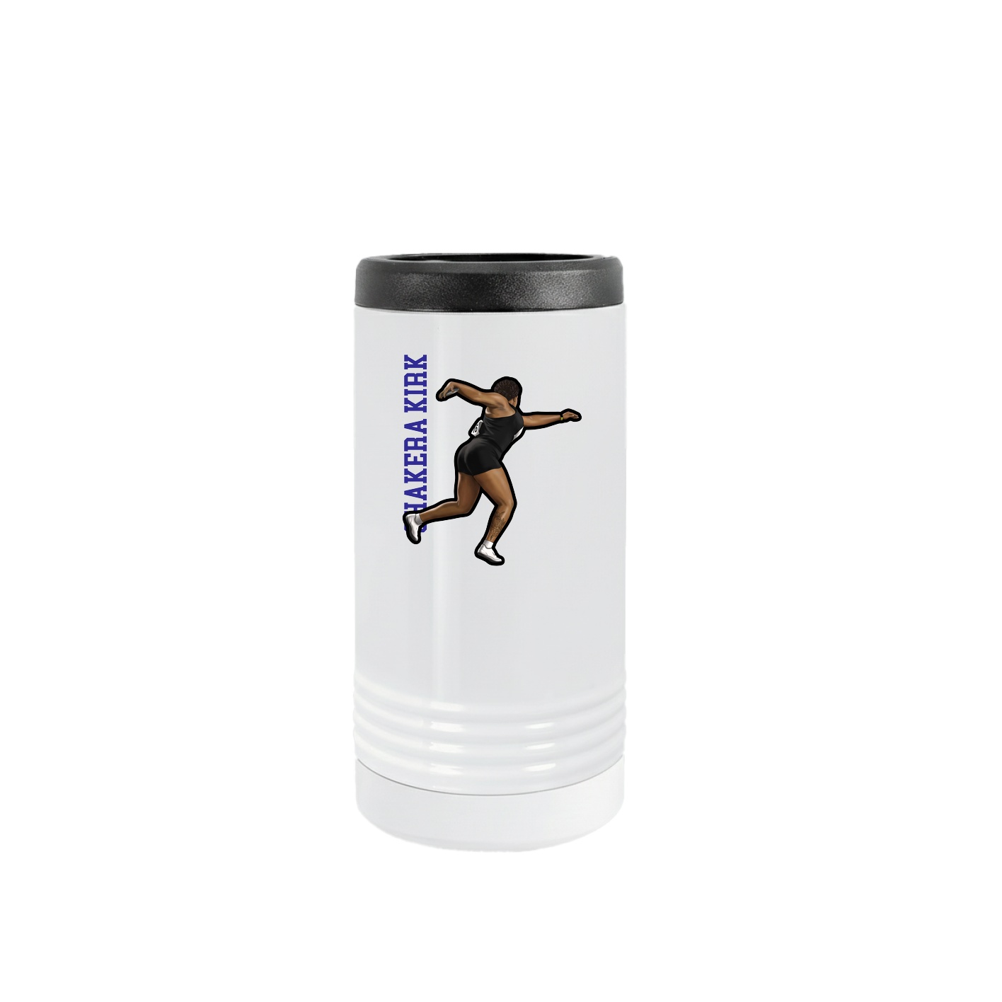 Slim Beverage Holder — Name Vertical in White