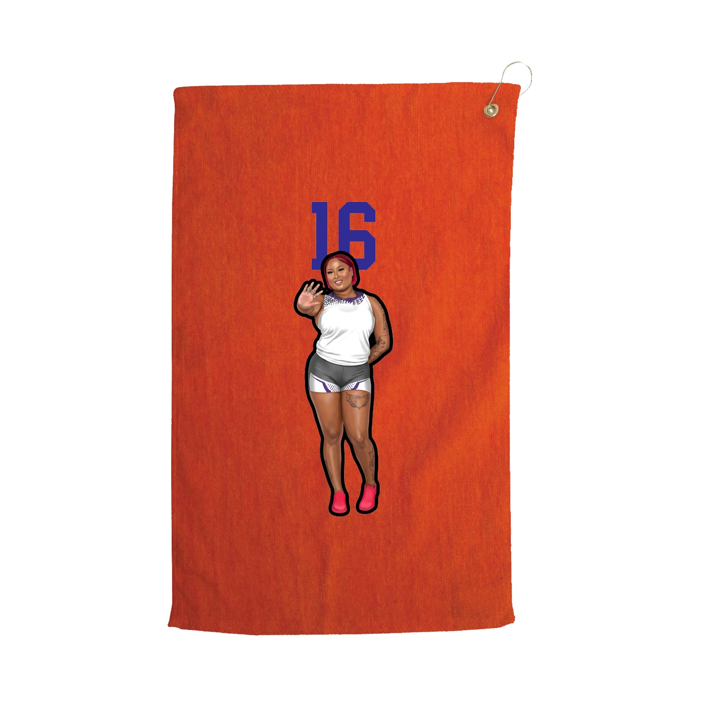Golf Towel — Number Top in Orange