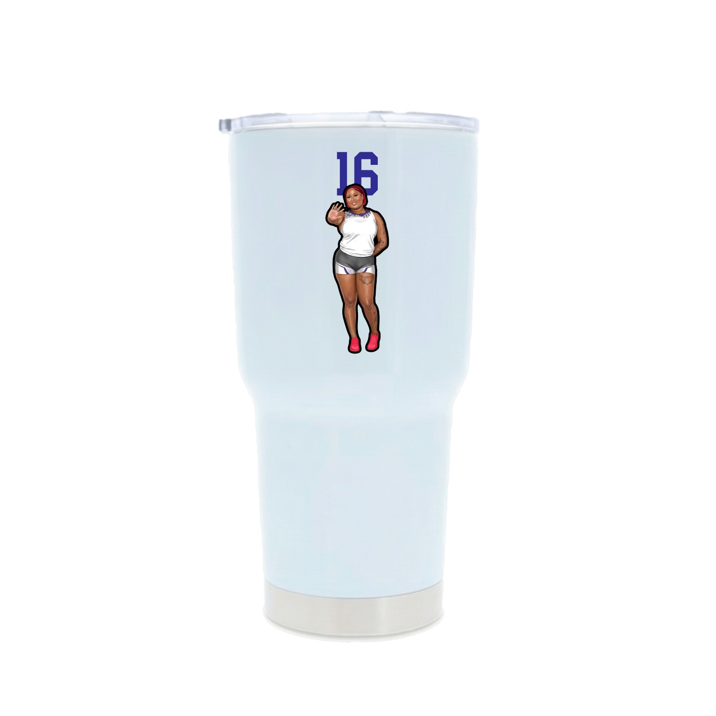 30oz Stainless Steel Tumbler — Number Top in White