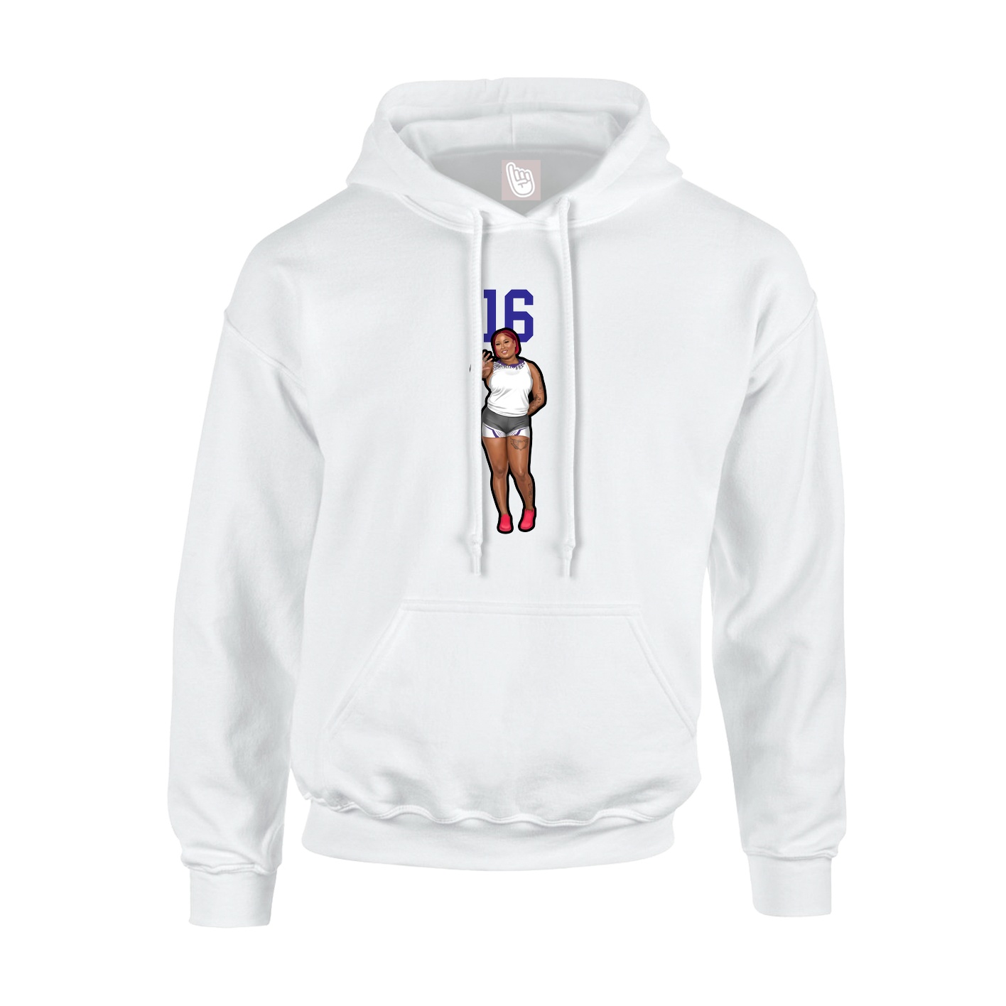 Hoodie — Number Top in White