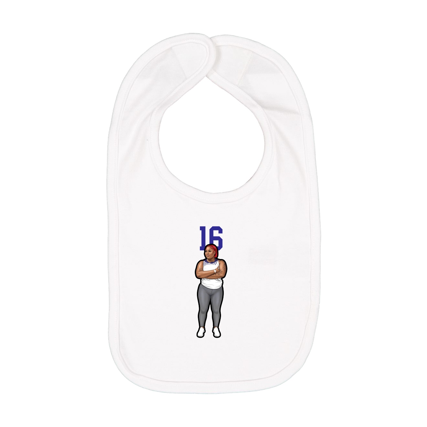 Infant Bib — Number Top in White