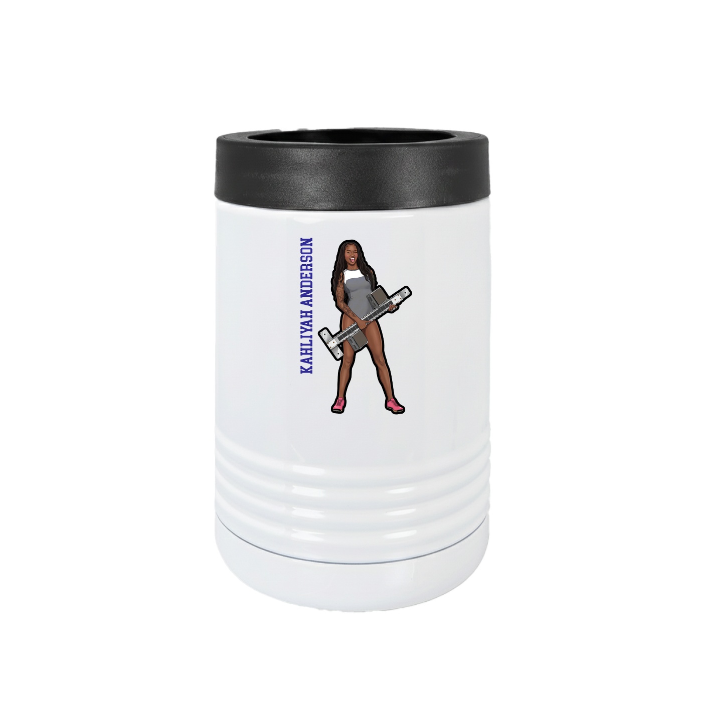 Beverage Holder — Name Vertical in White