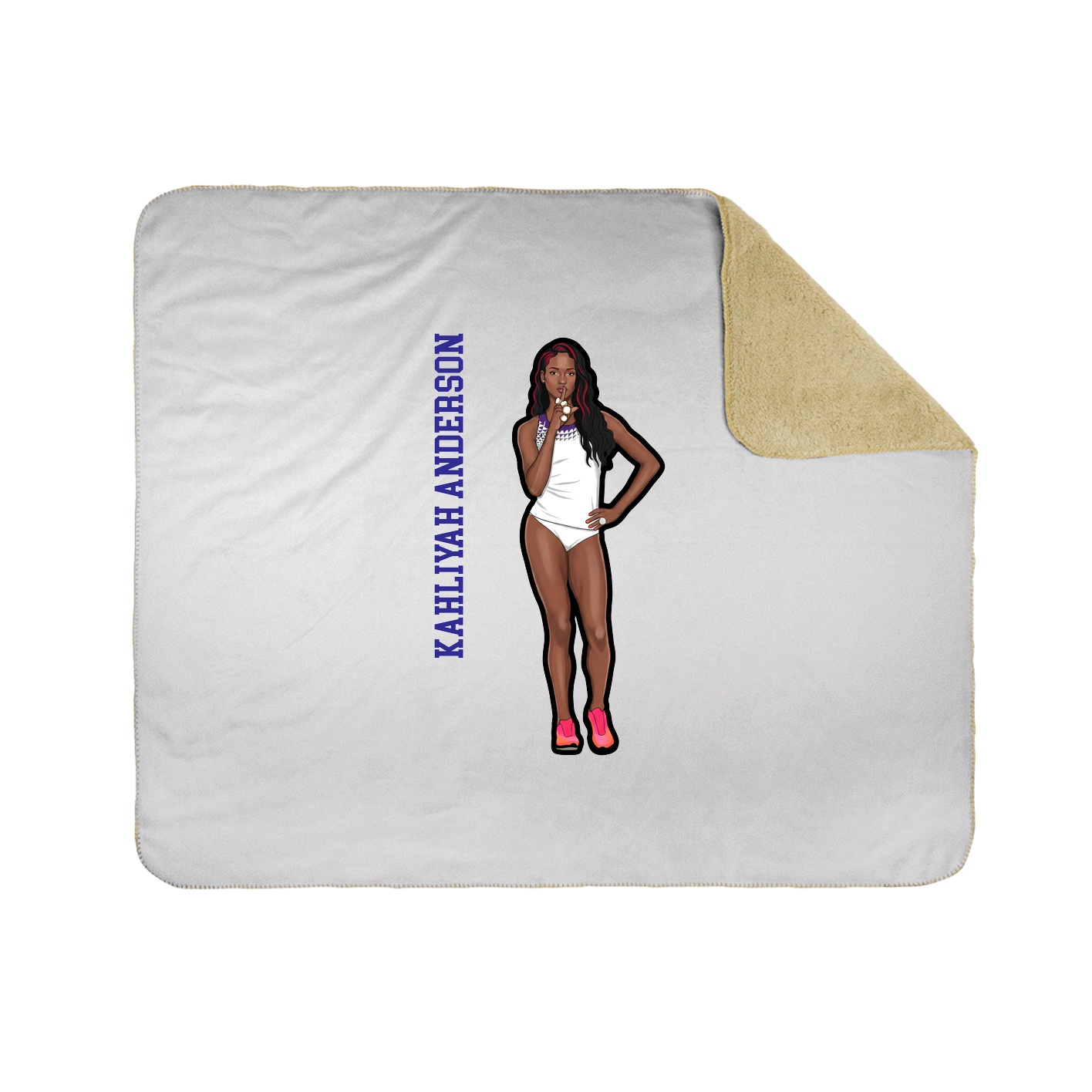 Throw Blanket — Name Vertical in White