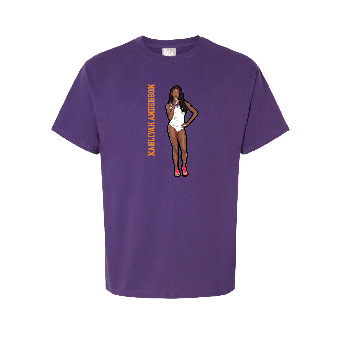 Tee — Name Vertical in Purple
