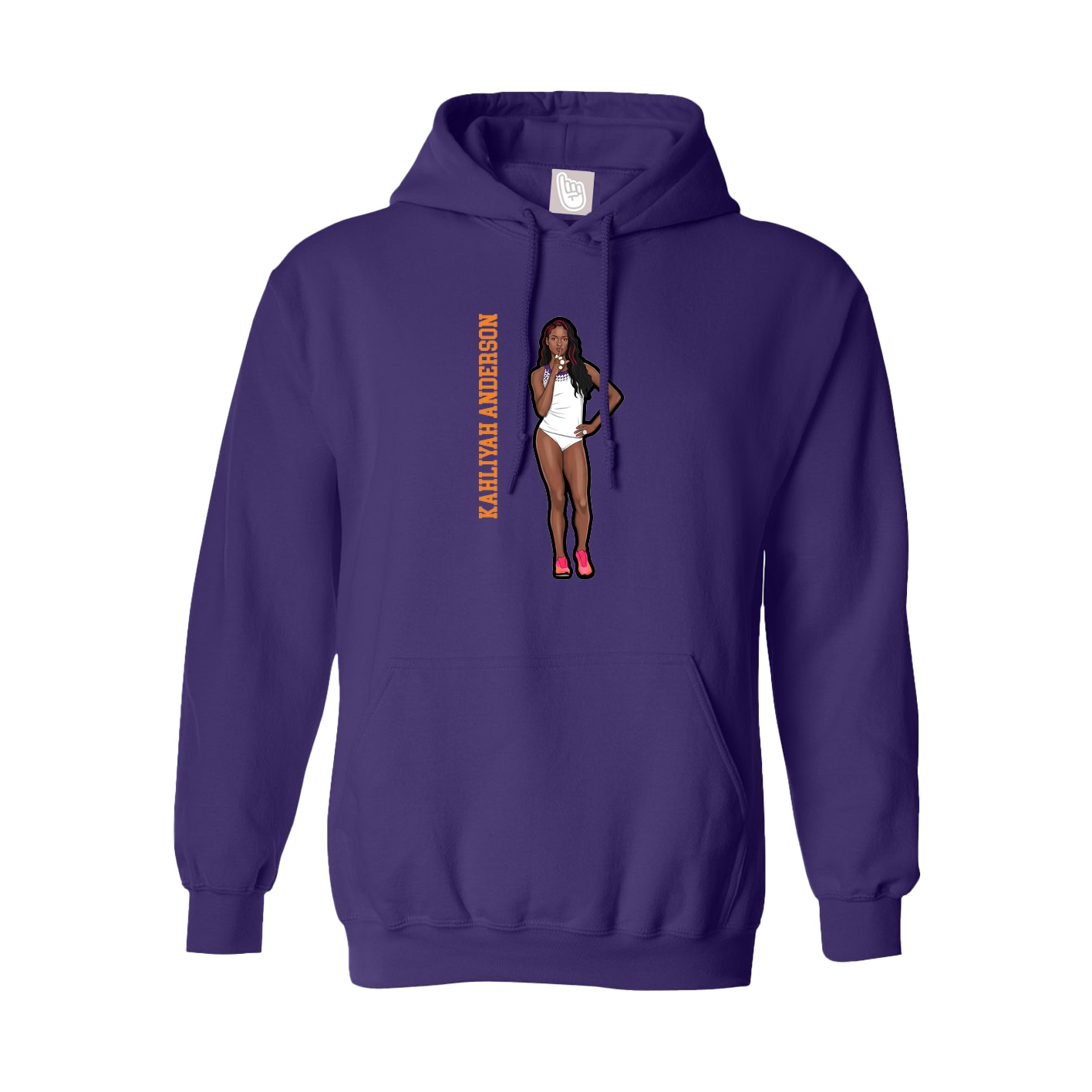 Youth Hoodie — Name Vertical in Purple