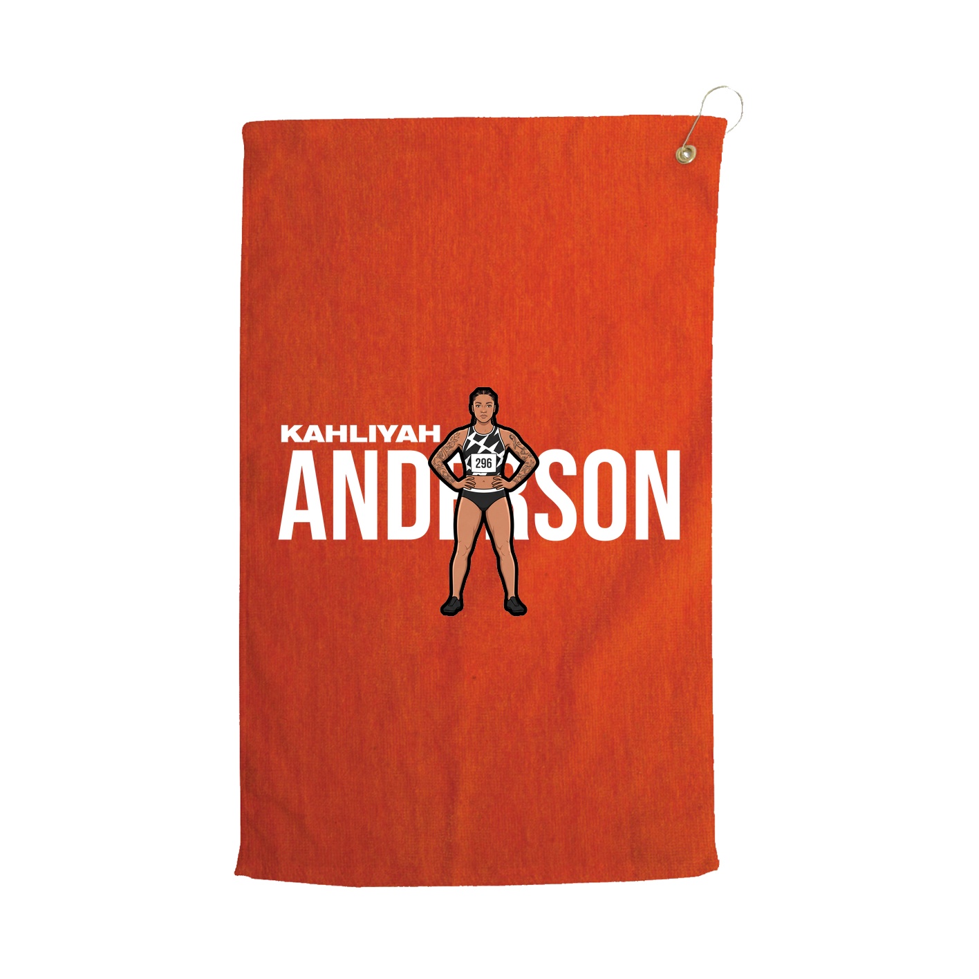 Golf Towel — Player Name in Orange