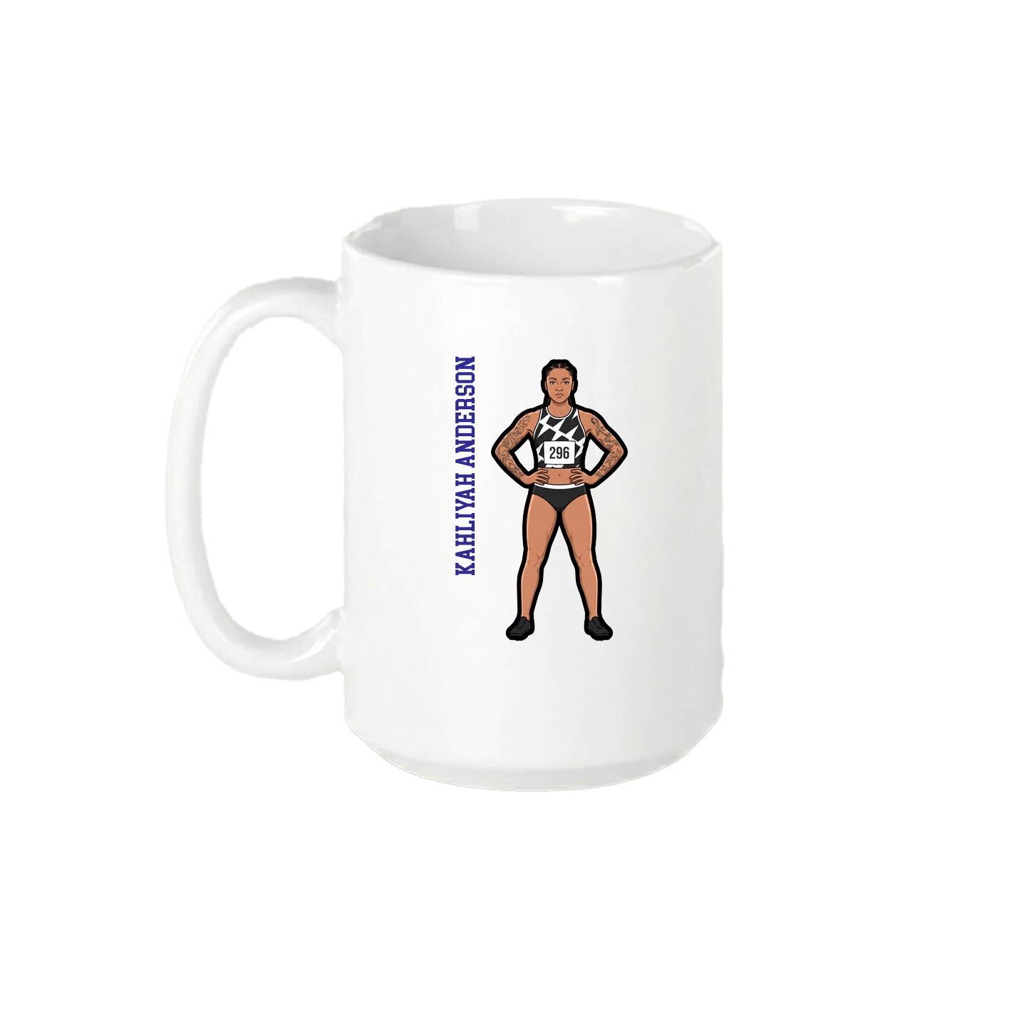 15oz Coffee Mug — Name Vertical in White