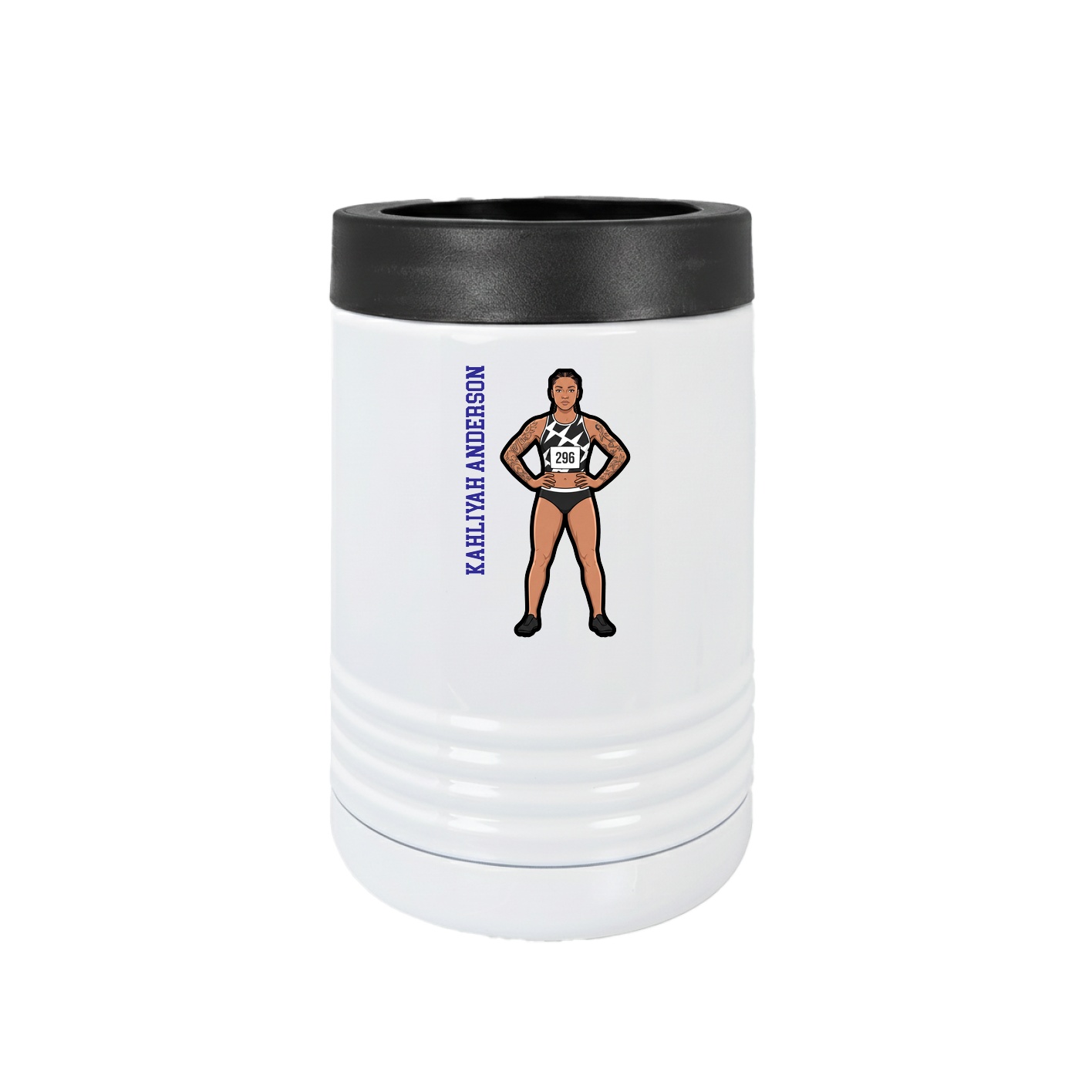 Beverage Holder — Name Vertical in White