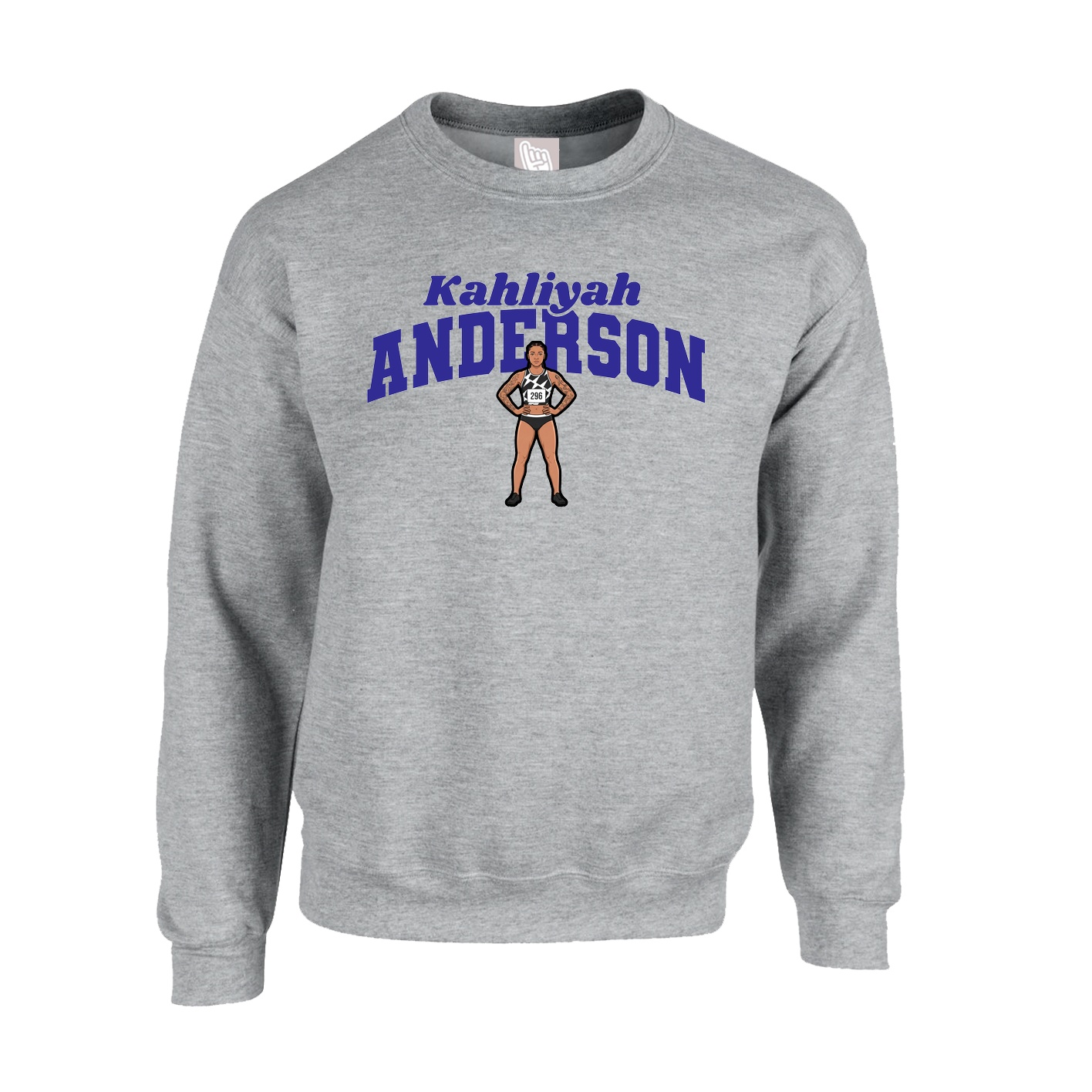 Fleece Crew — Signature Arch in Grey