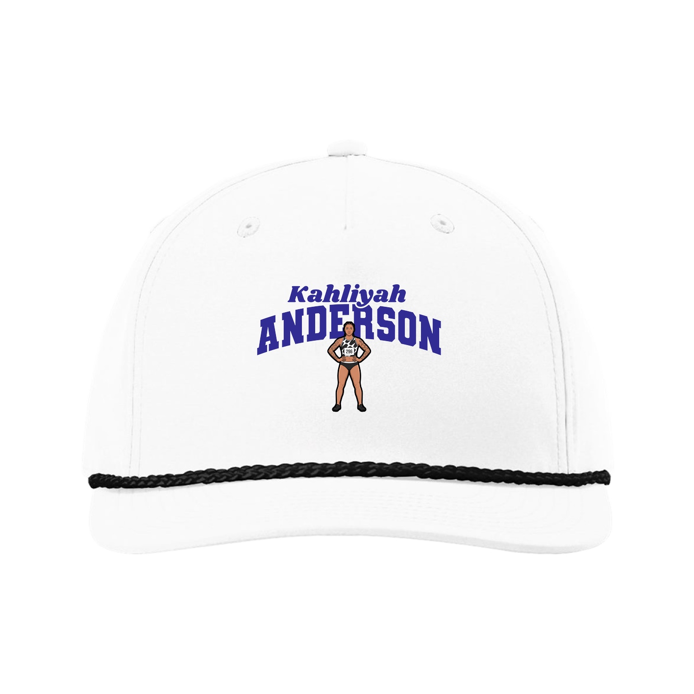 Five-Panel Classic Rope Cap — Signature Arch in White