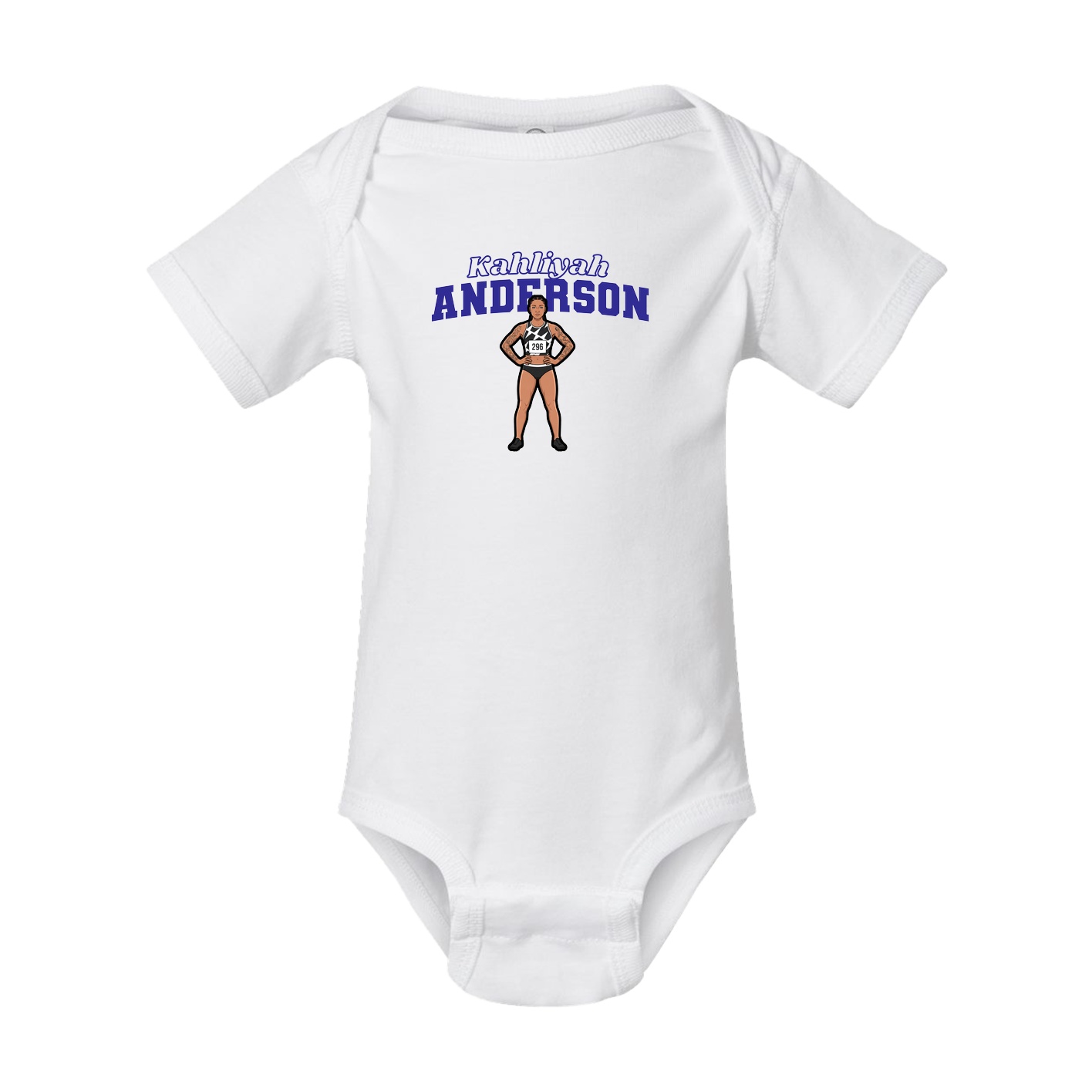 Baby Onesie — Name Arch in White