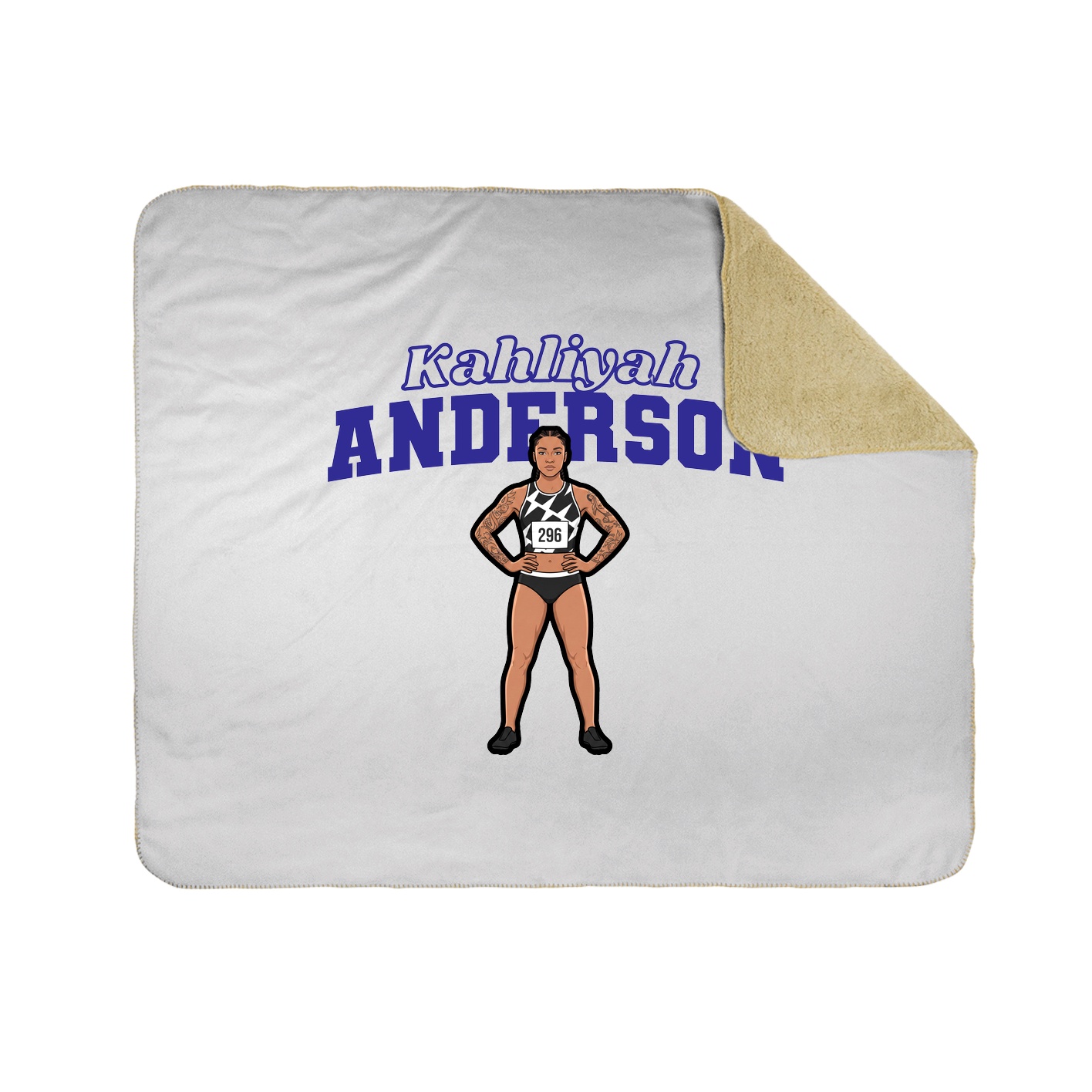 Throw Blanket — Name Arch in White