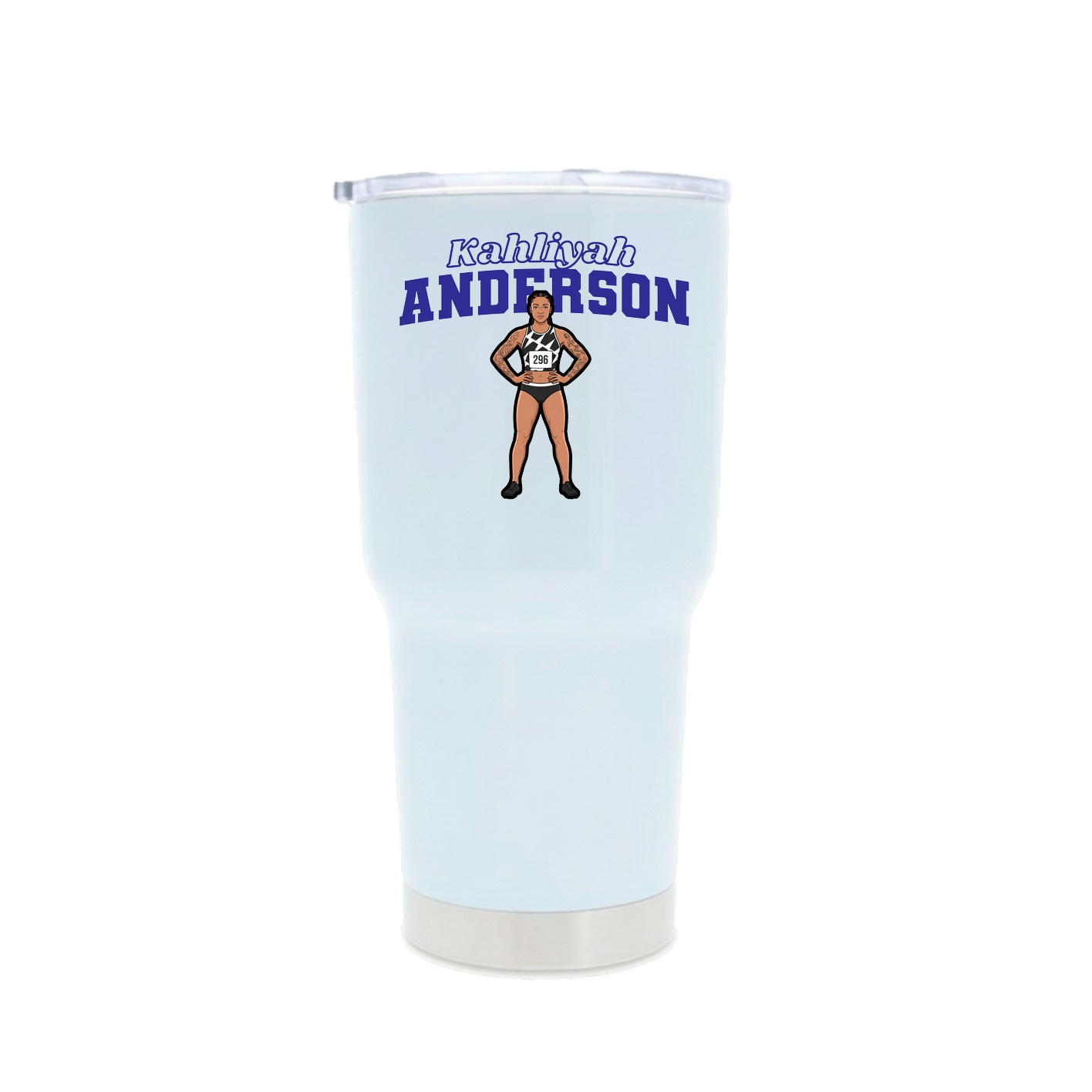30oz Stainless Steel Tumbler — Name Arch in White
