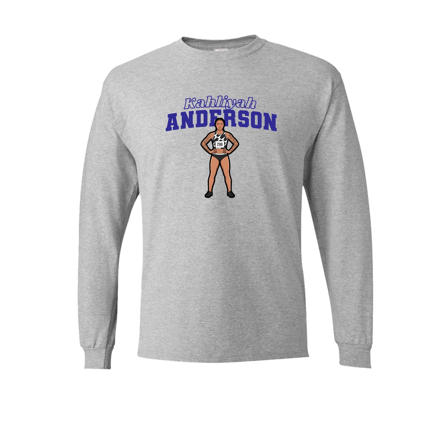 Long Sleeve Tee — Name Arch in Grey