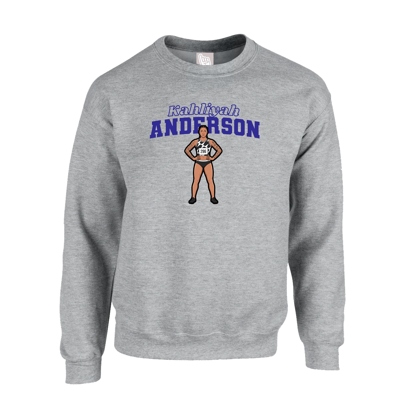 Fleece Crew — Name Arch in Grey
