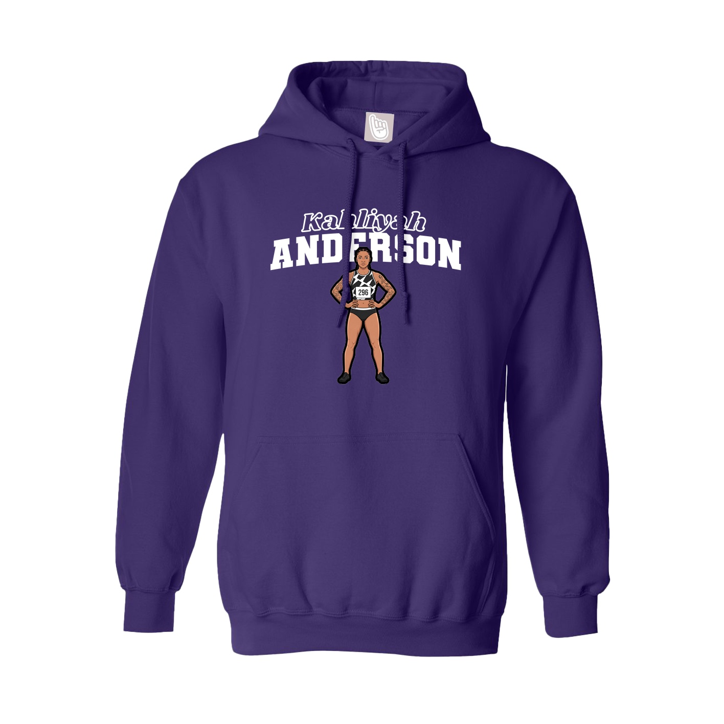 Youth Hoodie — Name Arch in Purple