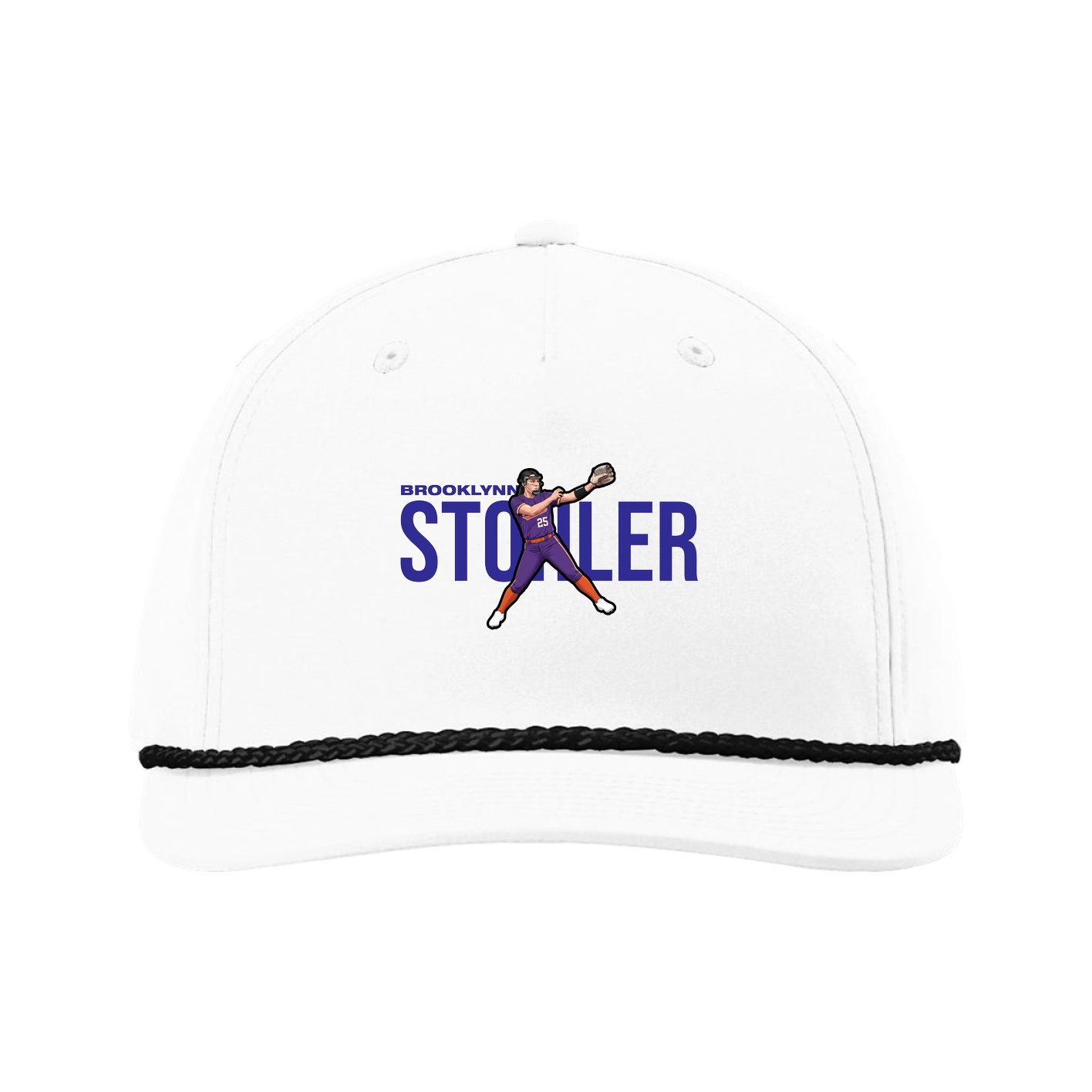 Five-Panel Classic Rope Cap — Player Name in White