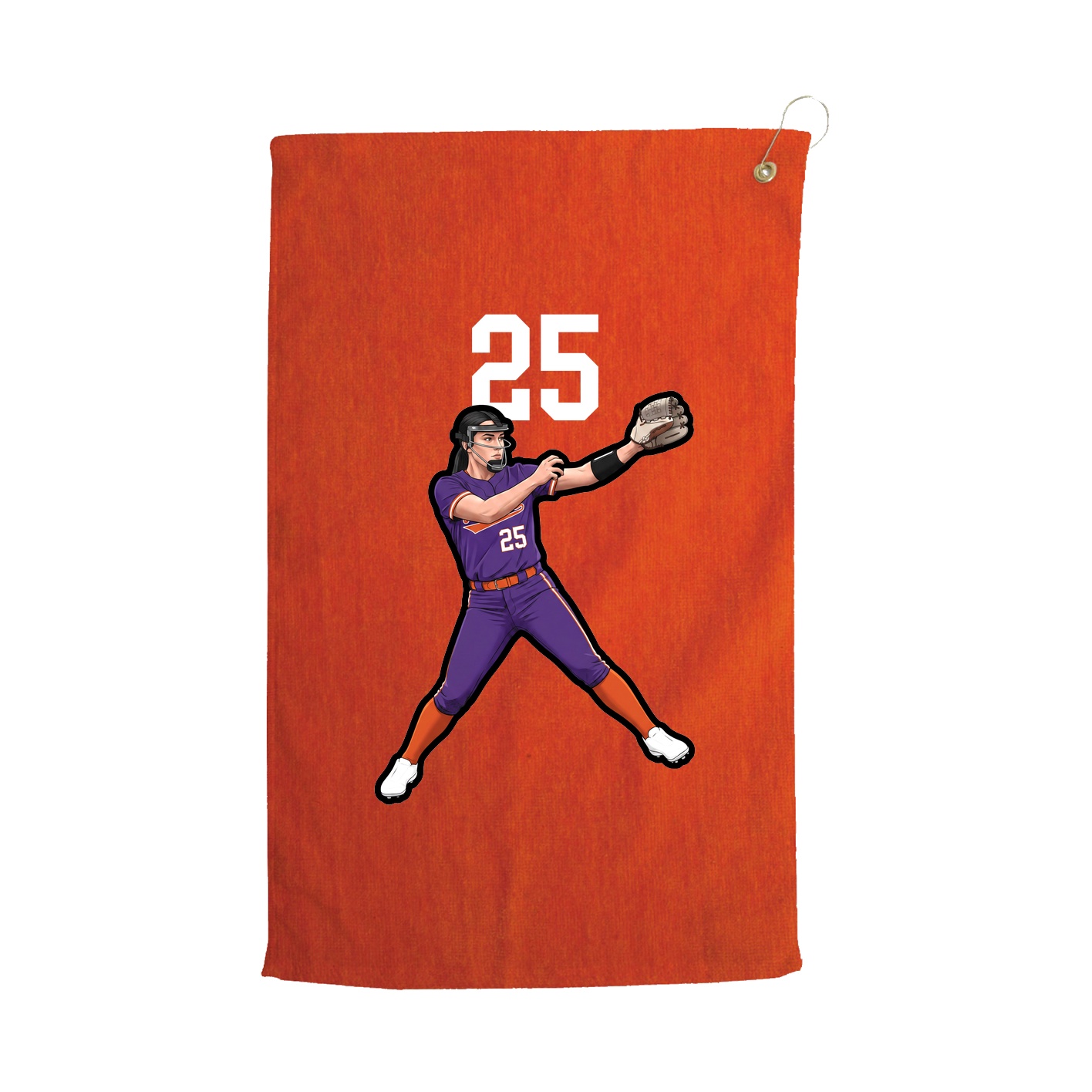 Golf Towel — Number Top in Orange