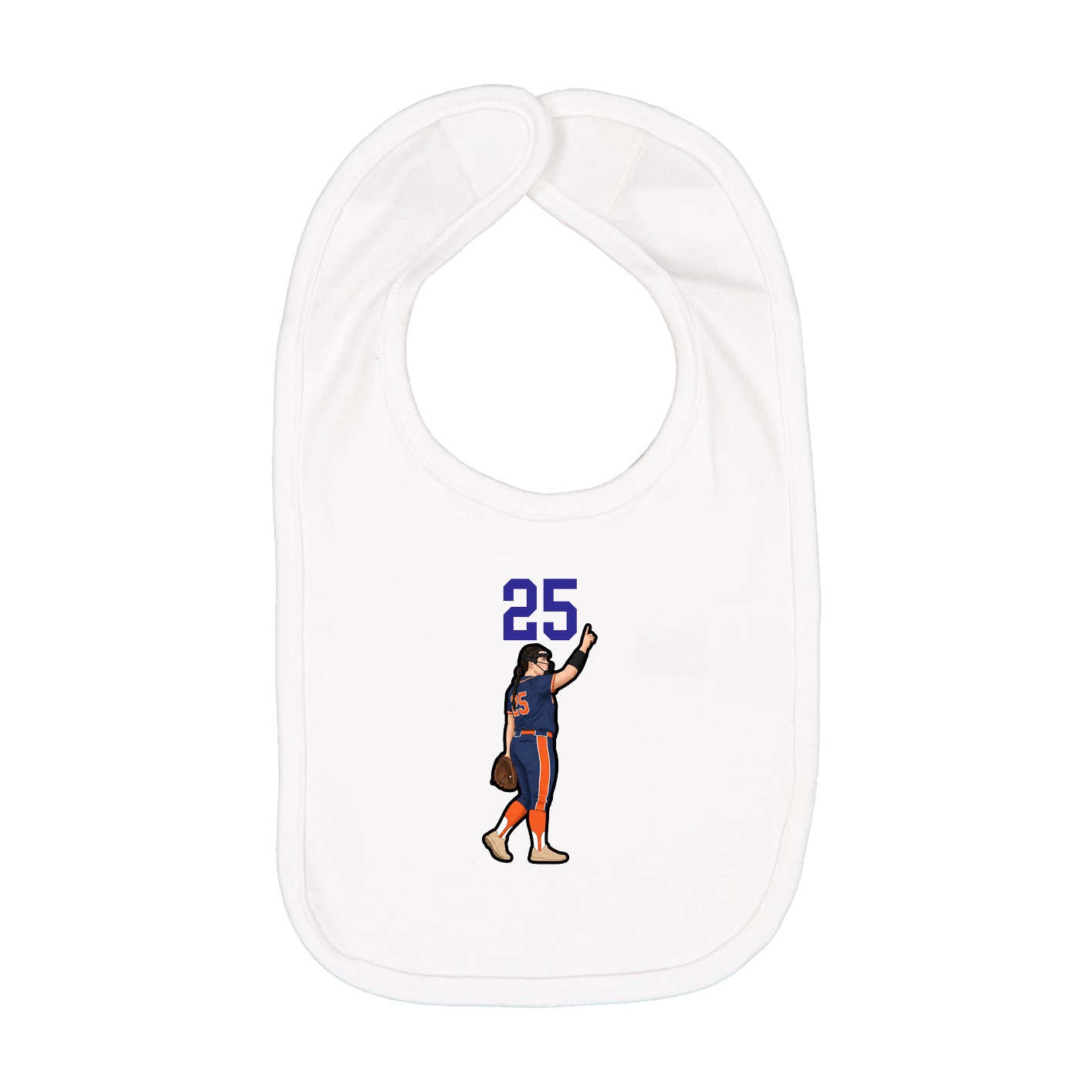 Infant Bib — Number Top in White